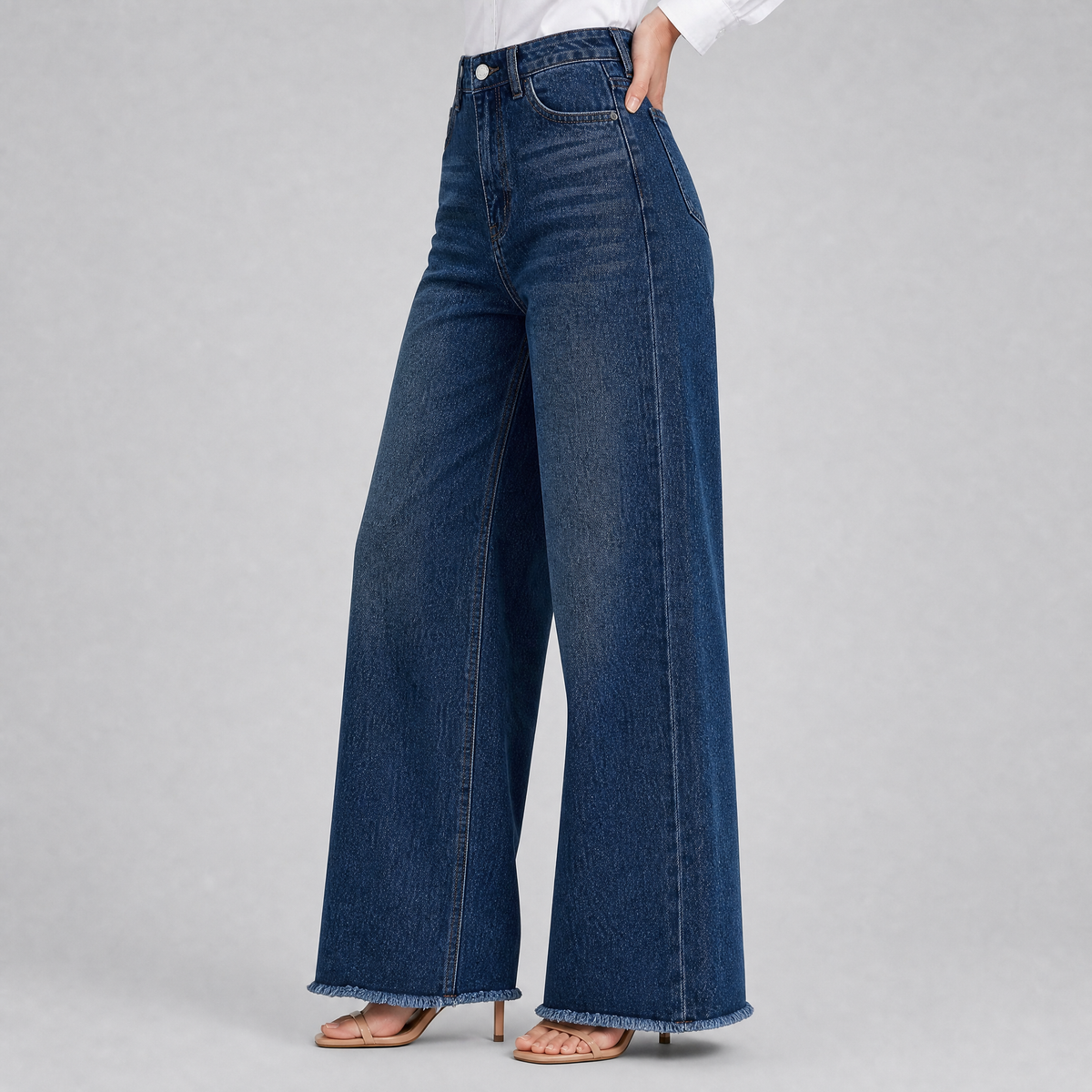 Women's High-Waisted Wide-Leg Denim Jeans