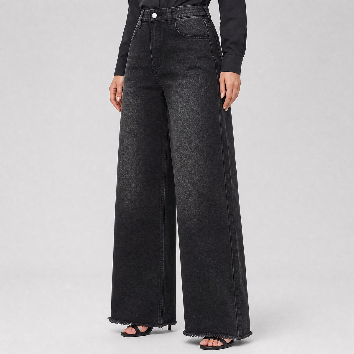 Women's High-Waisted Wide-Leg Denim Jeans