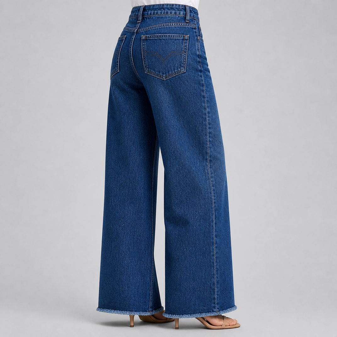 Women's High-Waisted Wide-Leg Denim Jeans