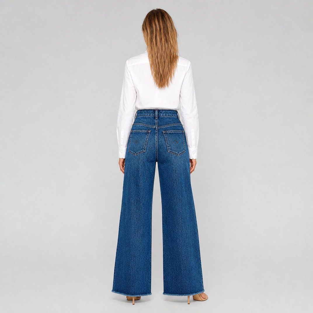Women's High-Waisted Wide-Leg Denim Jeans