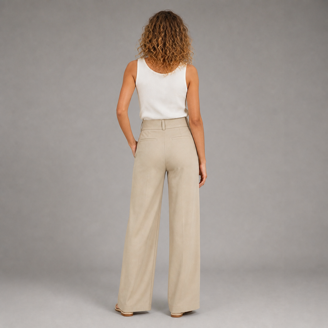 Women’s High-Waisted Wide-Leg Pintuck Trousers