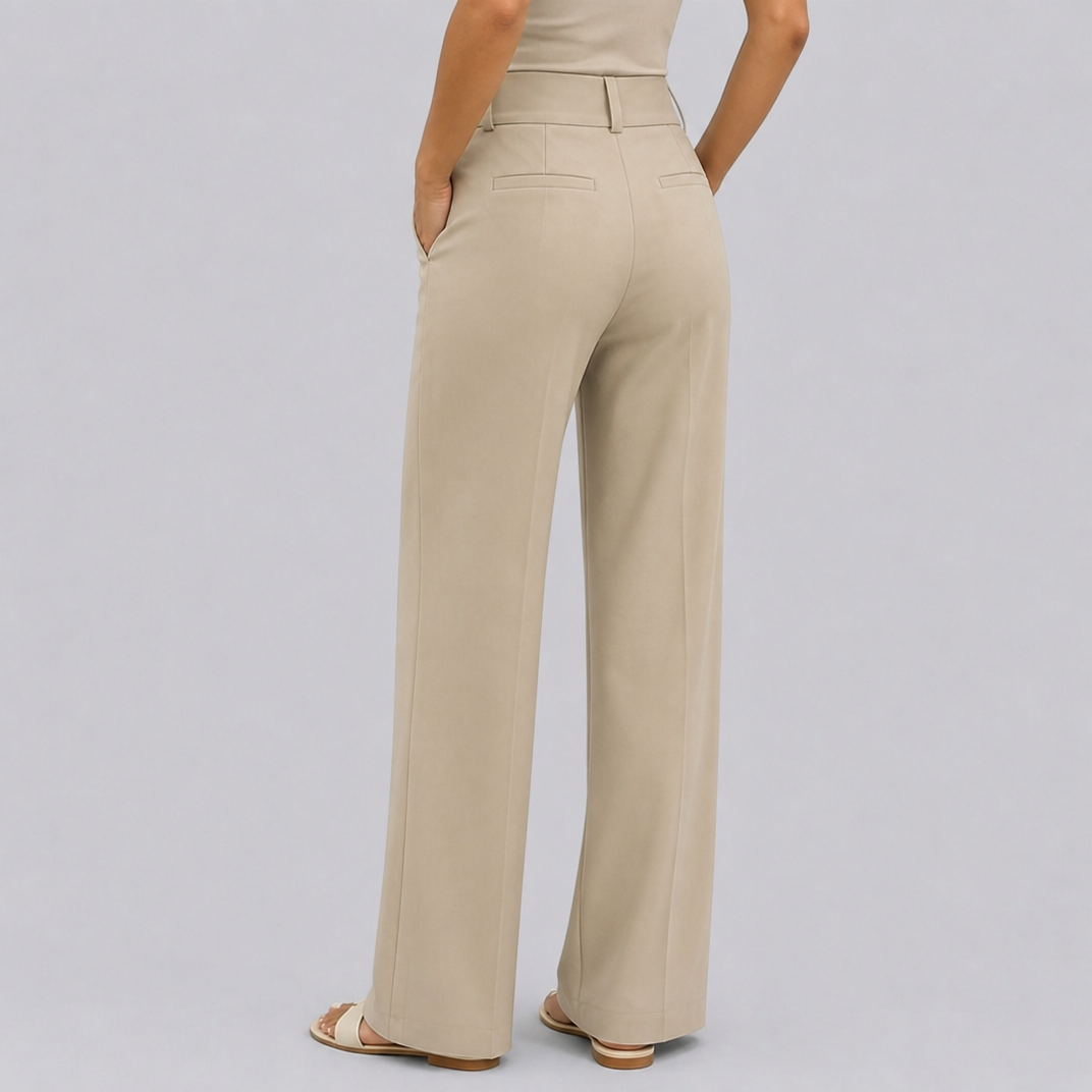 Women’s High-Waisted Wide-Leg Pintuck Trousers