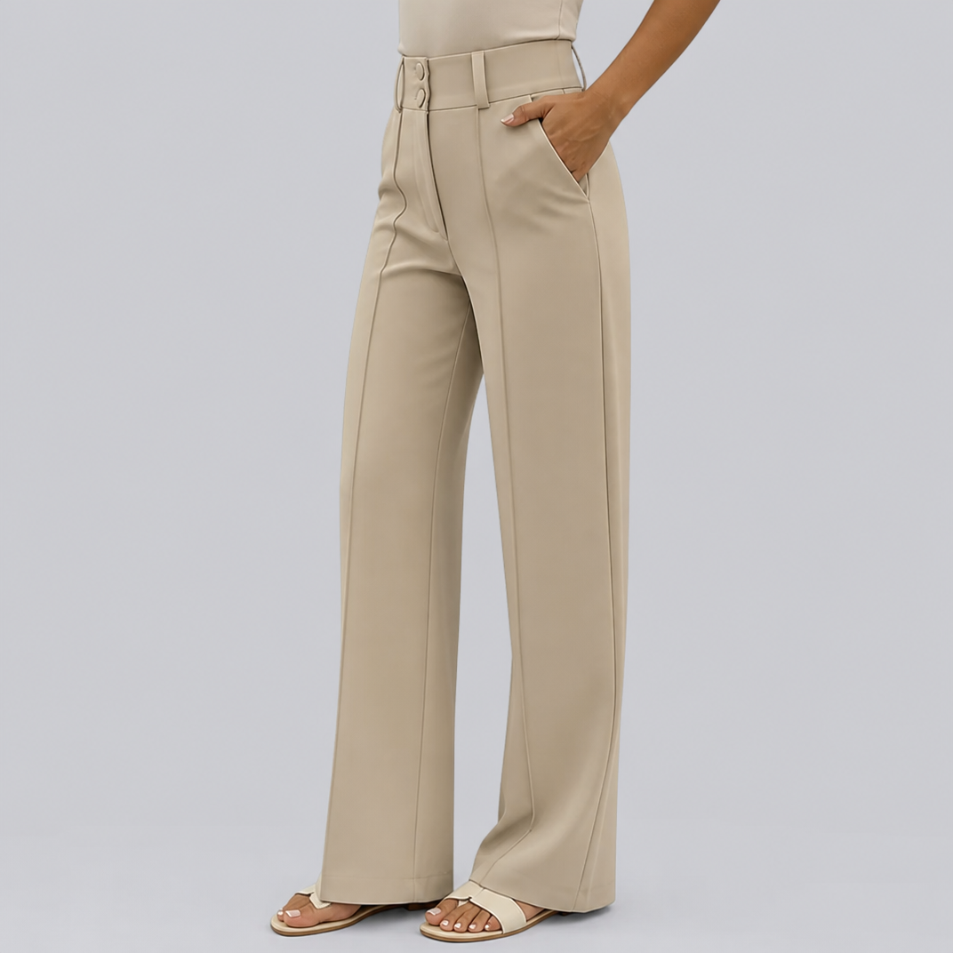 Women’s High-Waisted Wide-Leg Pintuck Trousers