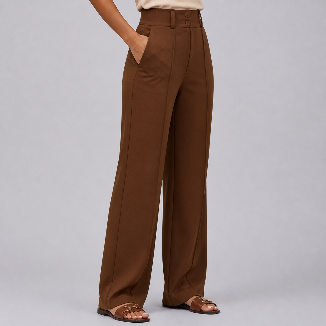Women’s High-Waisted Wide-Leg Pintuck Trousers