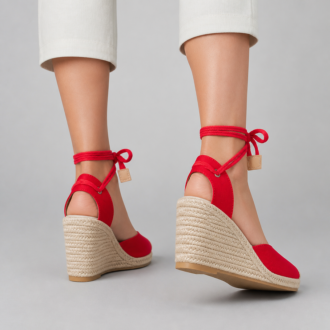 Women’s High Wedge Canvas Espadrille Sandals