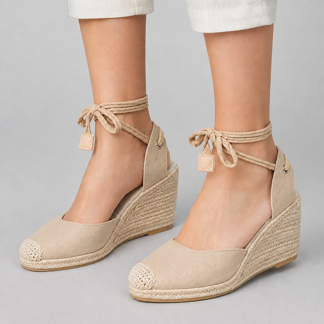 Women’s High Wedge Canvas Espadrille Sandals