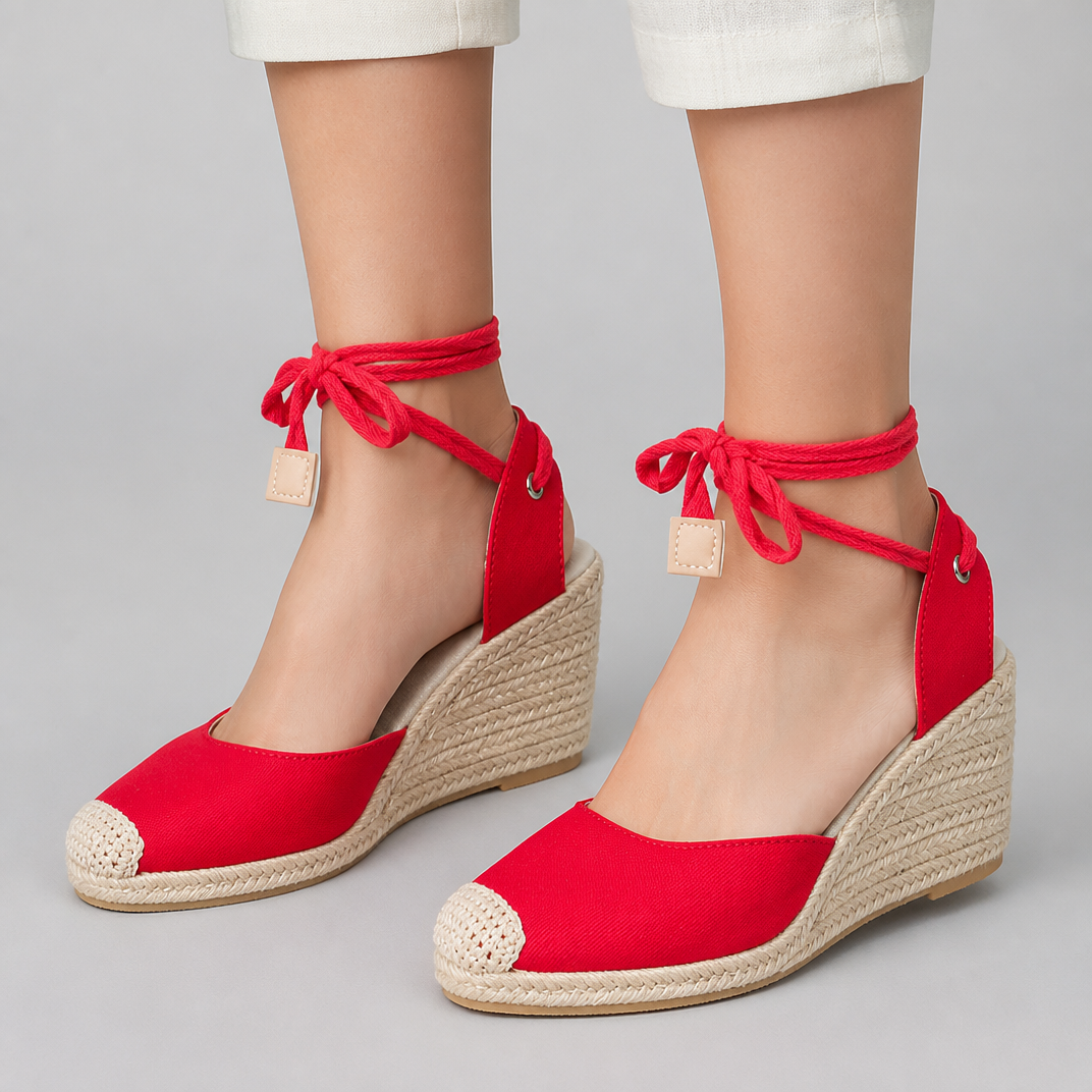 Women’s High Wedge Canvas Espadrille Sandals