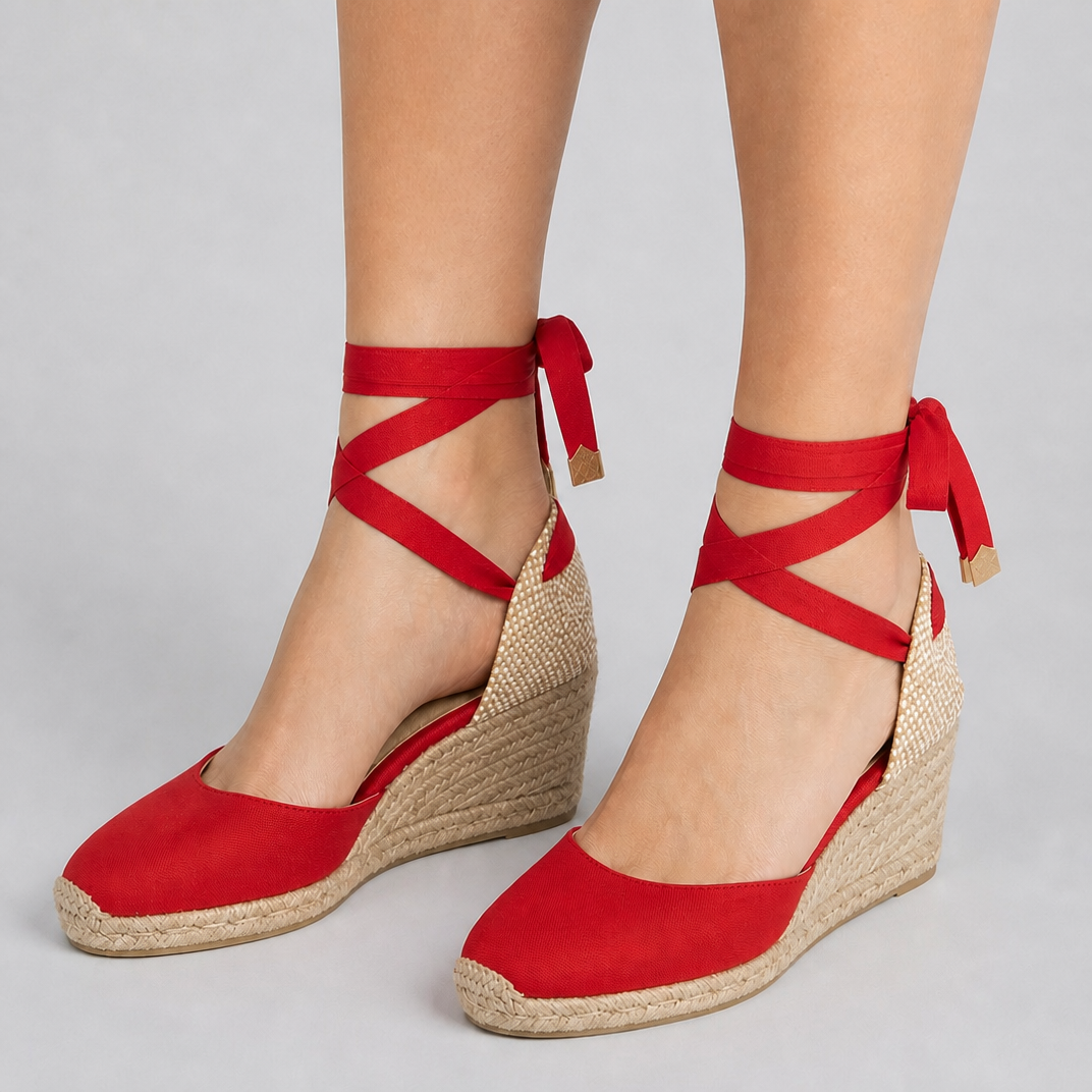 Women’s High Wedge Canvas Espadrille Sandals