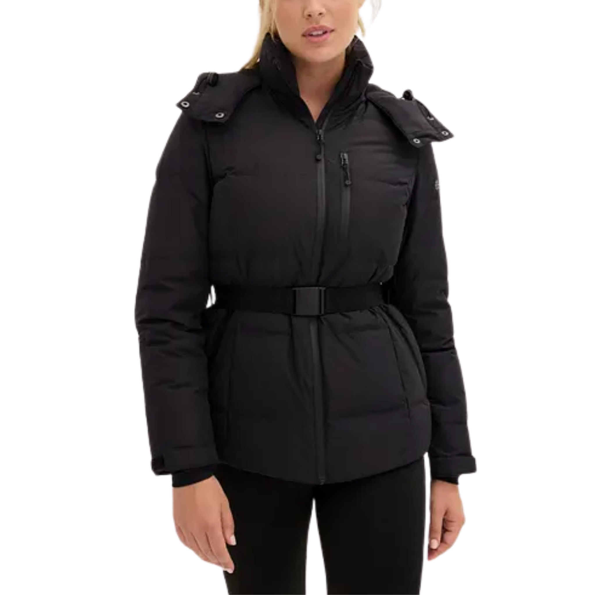 Women’s Hooded Belted Quilted Jacket