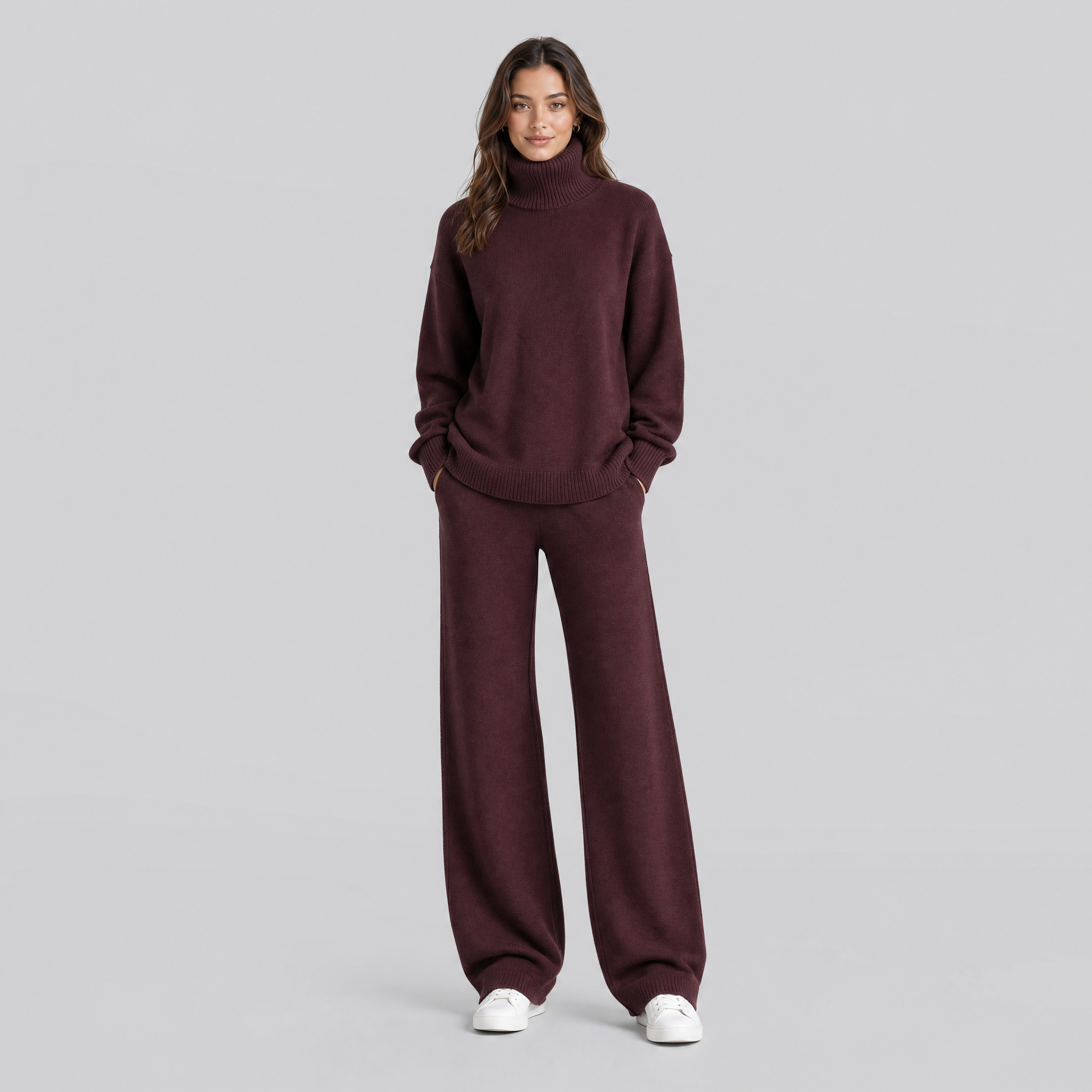 Women's Knitted Co-Ord Set – Loungewear Trouser Set