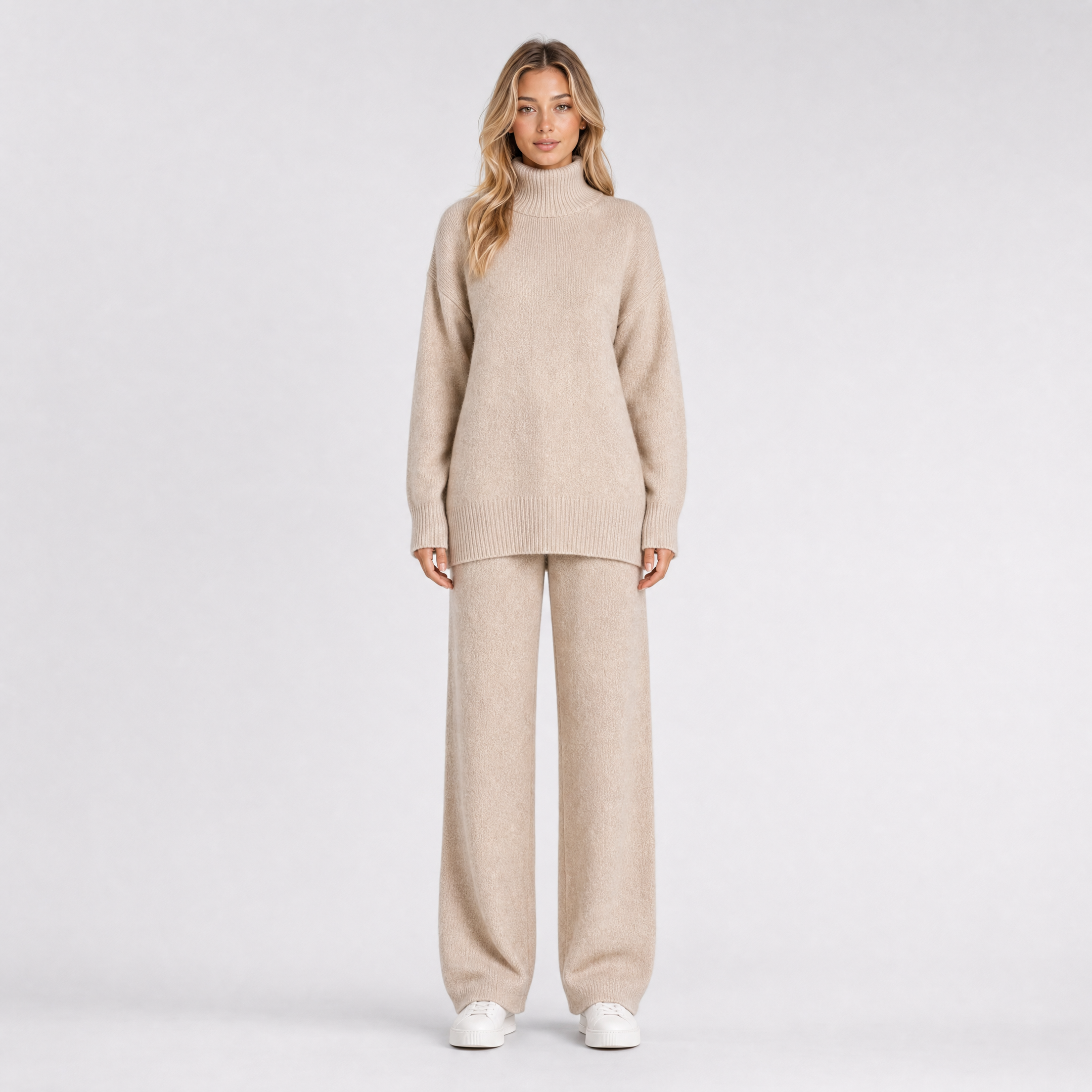 Women's Knitted Co-Ord Set – Loungewear Trouser Set