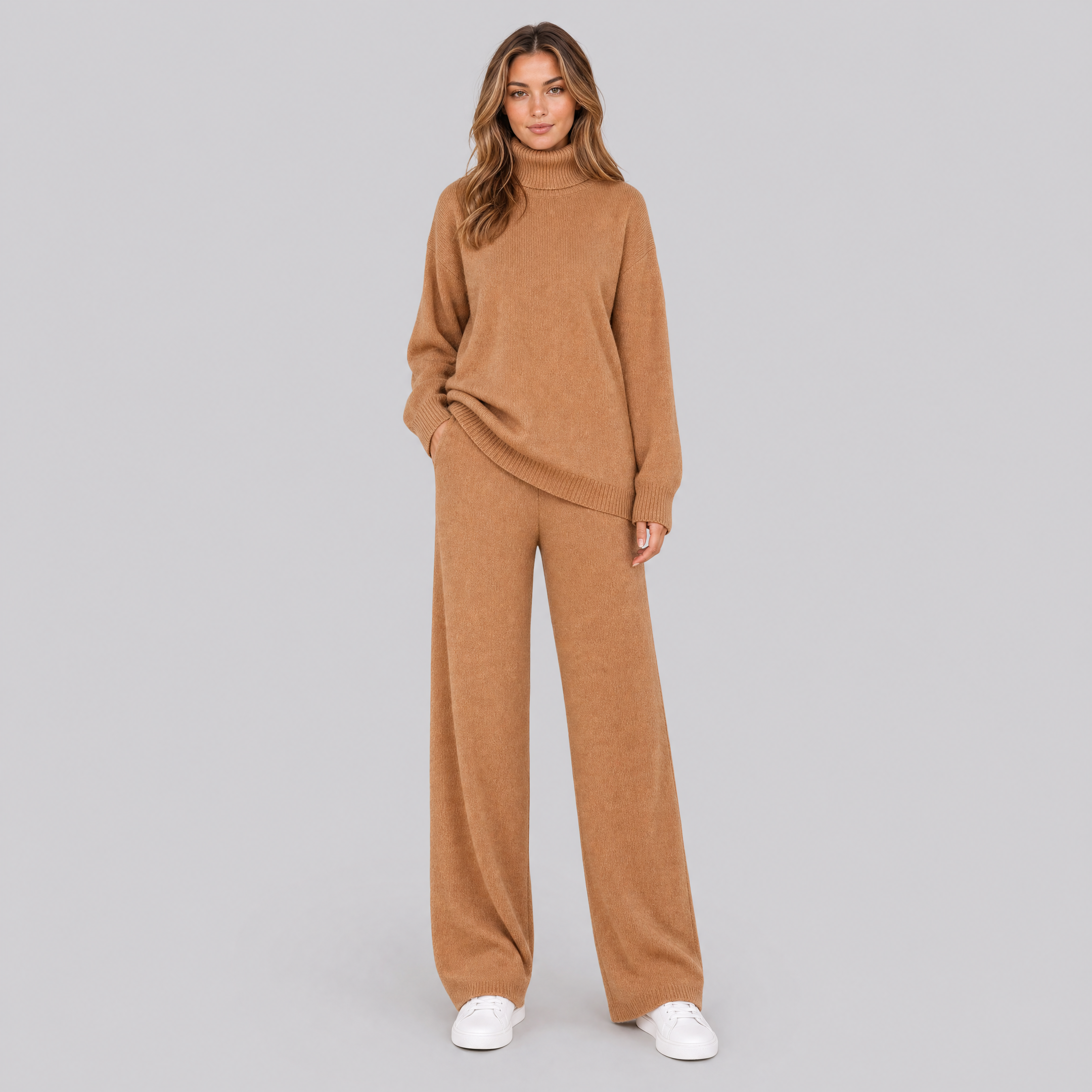 Women's Knitted Co-Ord Set – Loungewear Trouser Set