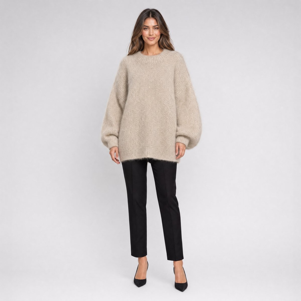Womens Knitted Jumper – Fluffy Oversized Pullover