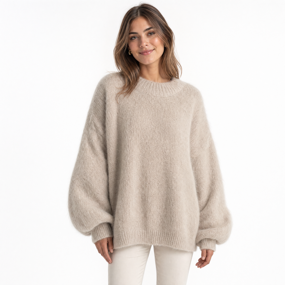 Womens Knitted Jumper – Fluffy Oversized Pullover
