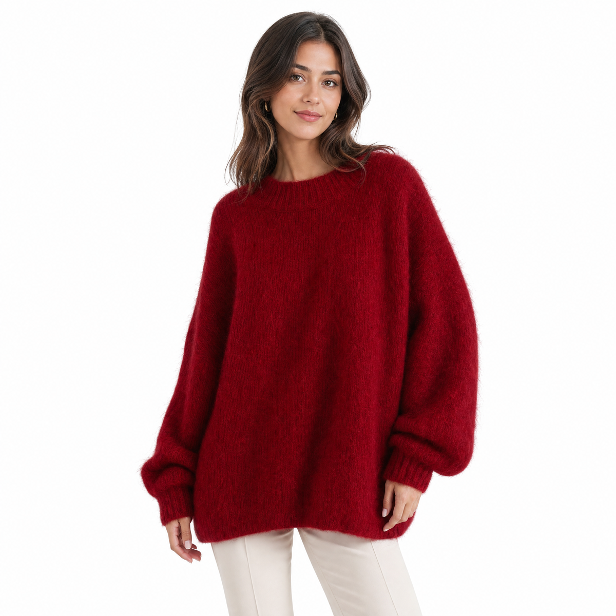 Womens Knitted Jumper – Fluffy Oversized Pullover