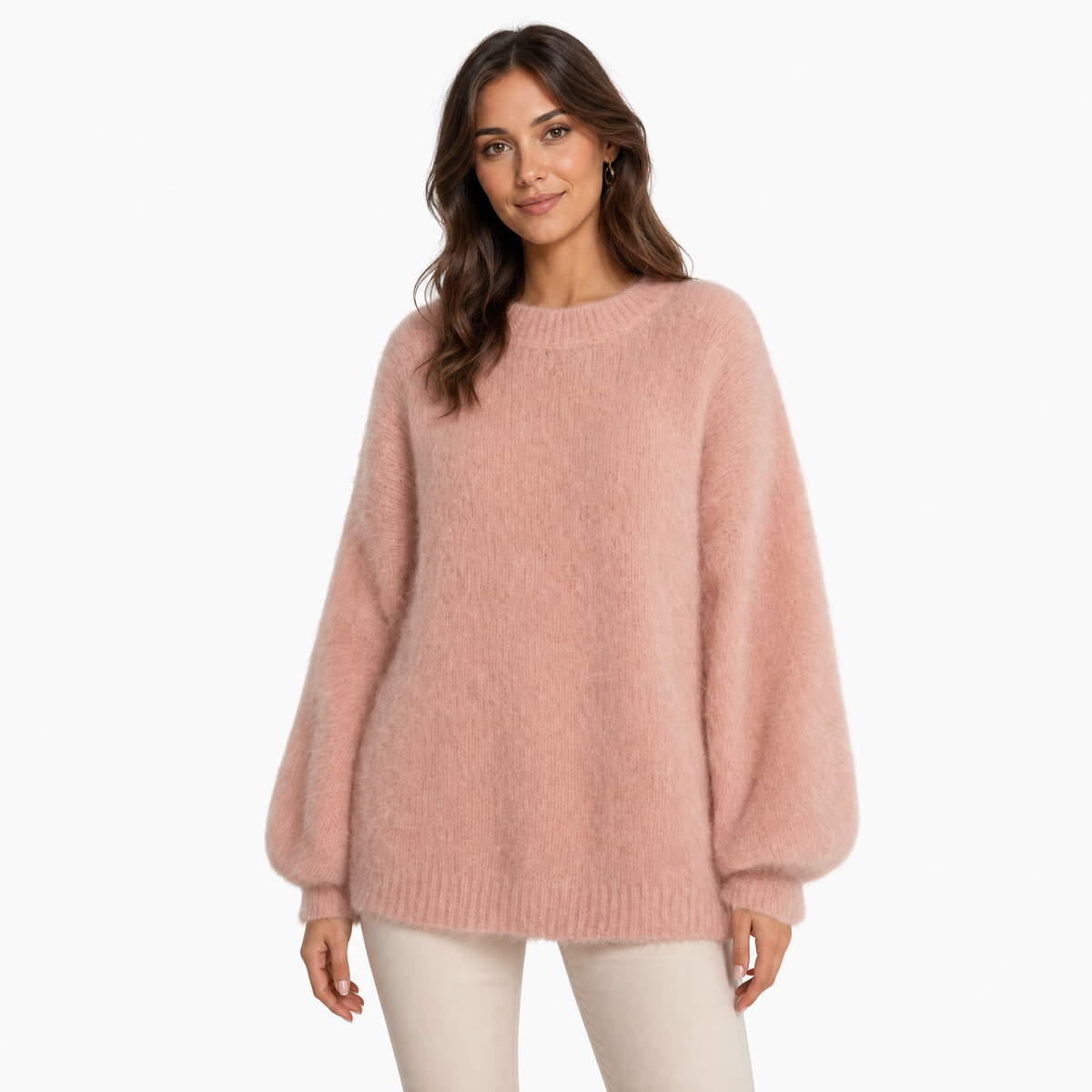 Womens Knitted Jumper – Fluffy Oversized Pullover