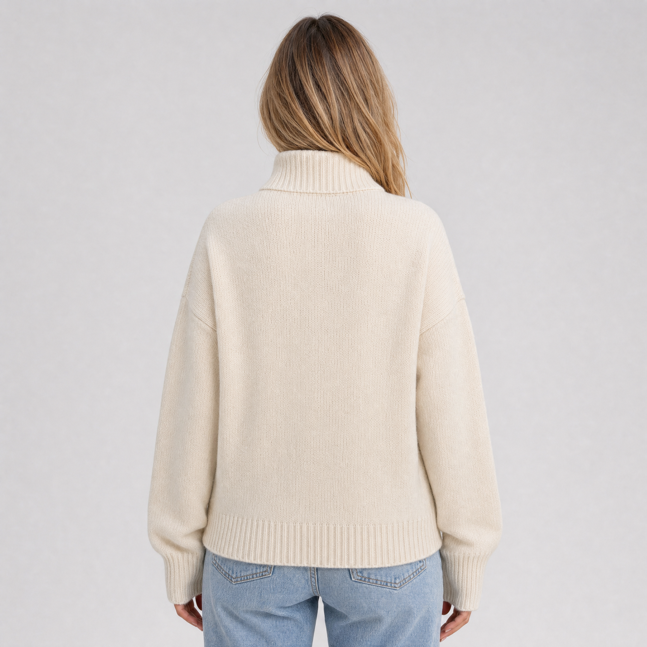 Womens Knitted Jumper – High Neck Zip Up Cardigan
