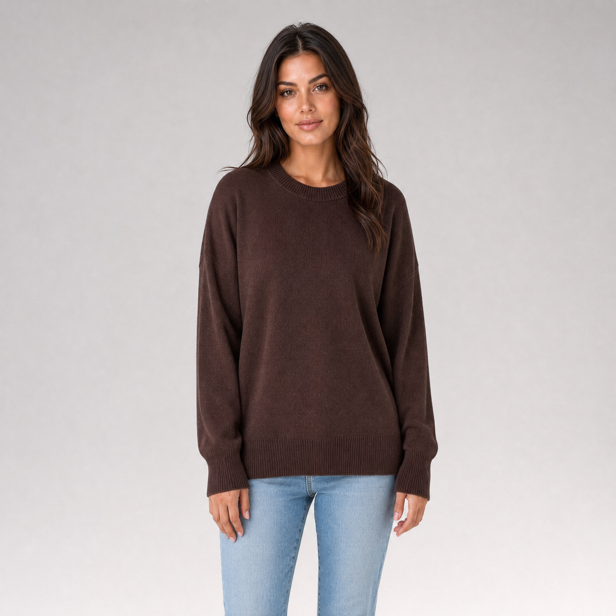 Womens Knitted Jumper – Oversized Crew Neck Pullover