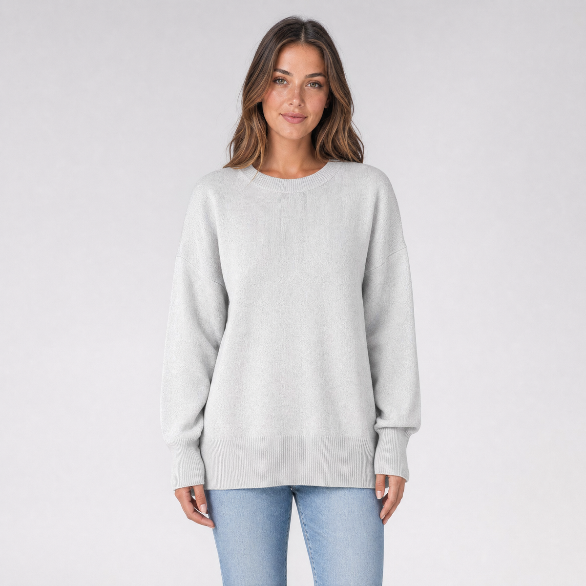 Womens Knitted Jumper – Oversized Crew Neck Pullover