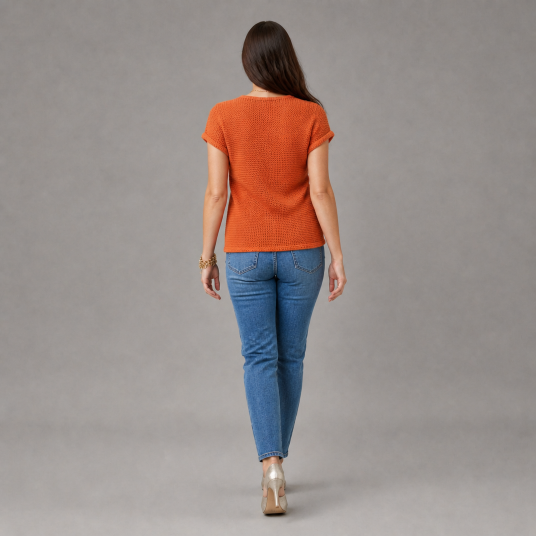 Women’s Lace-Detail Textured T-Shirt