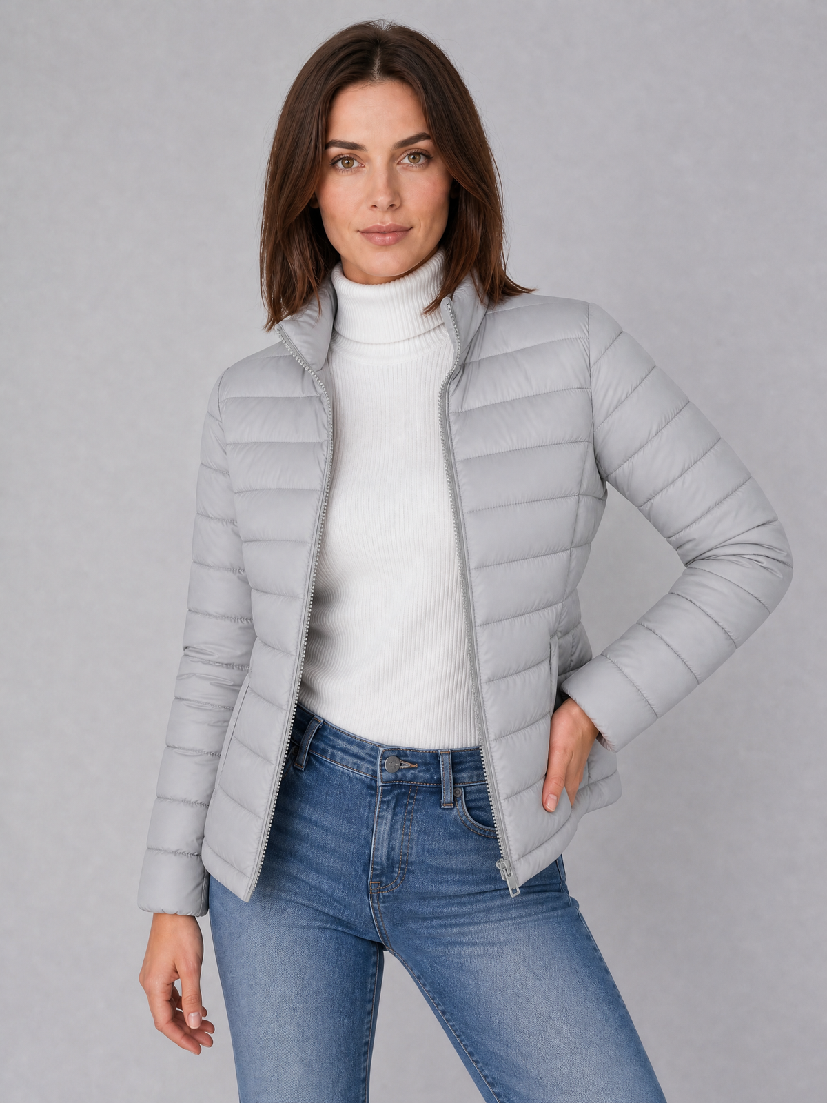 Women's Lightweight Quilted Padded Jacket Tailored Fit