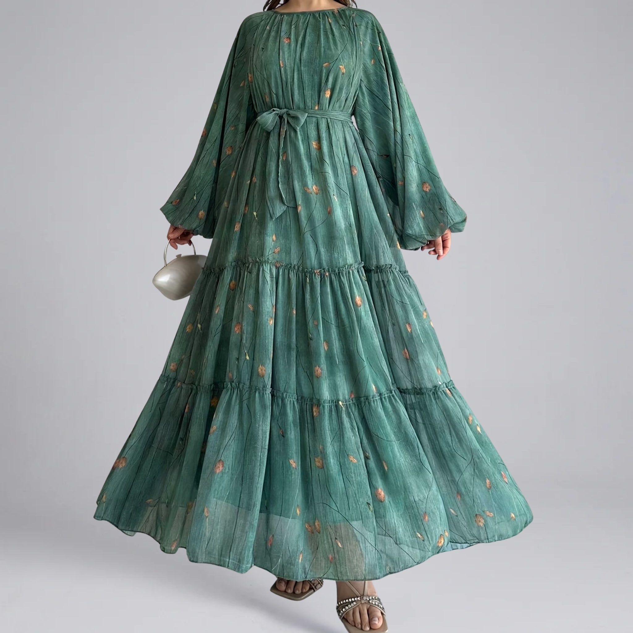 Women’s Lightweight Textured Chiffon Pleated Drape Dress