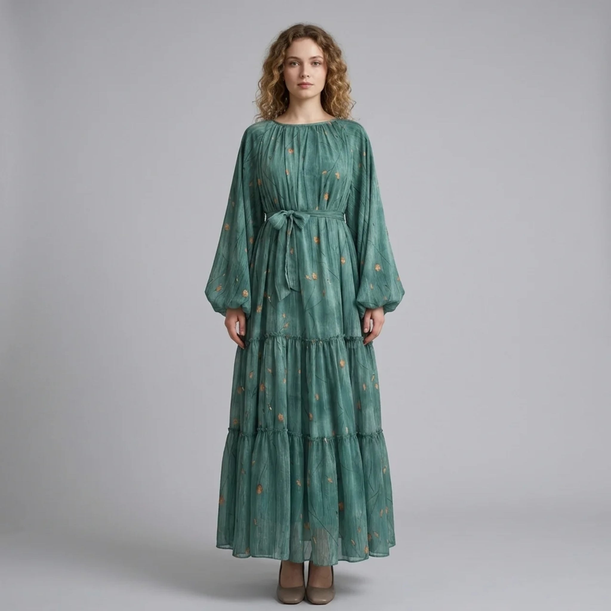 Women’s Lightweight Textured Chiffon Pleated Drape Dress