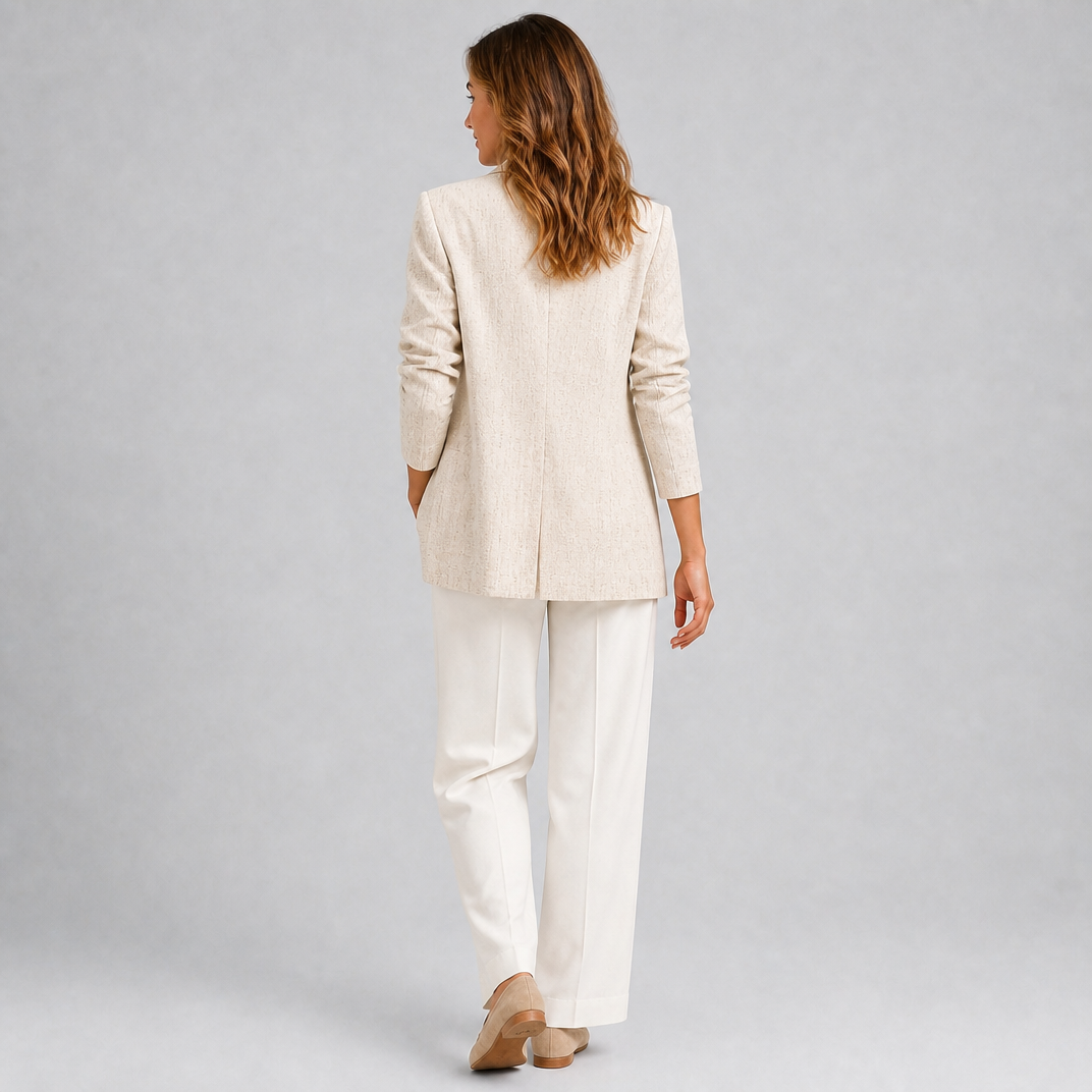 Women’s Longline Open Front Linen Blazer