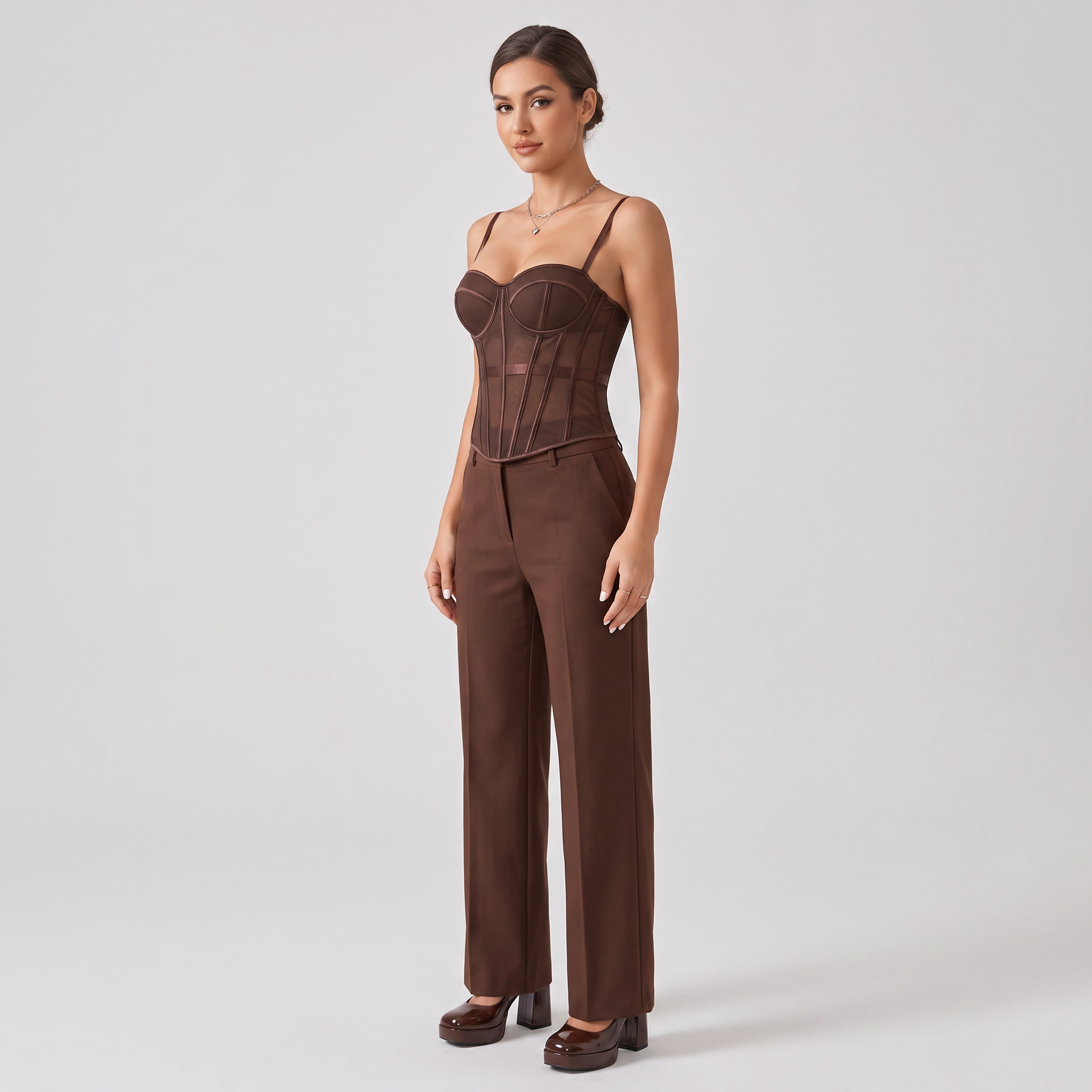 Women's Mesh Corset Crop Top – Bustier Going Out Top