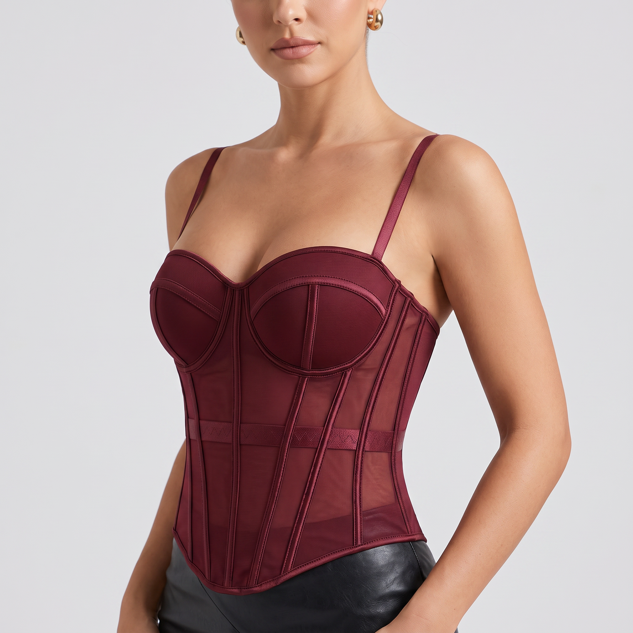 Women's Mesh Corset Crop Top – Bustier Going Out Top
