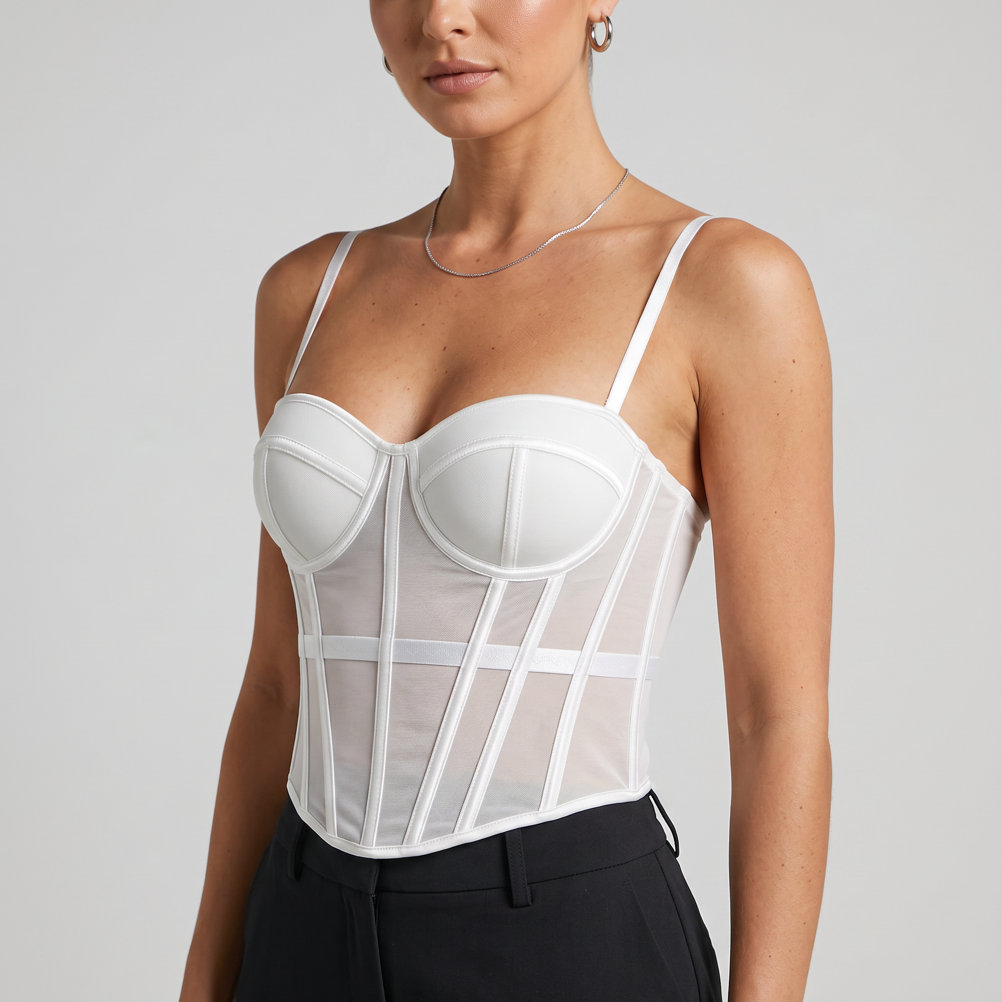 Women's Mesh Corset Crop Top – Bustier Going Out Top