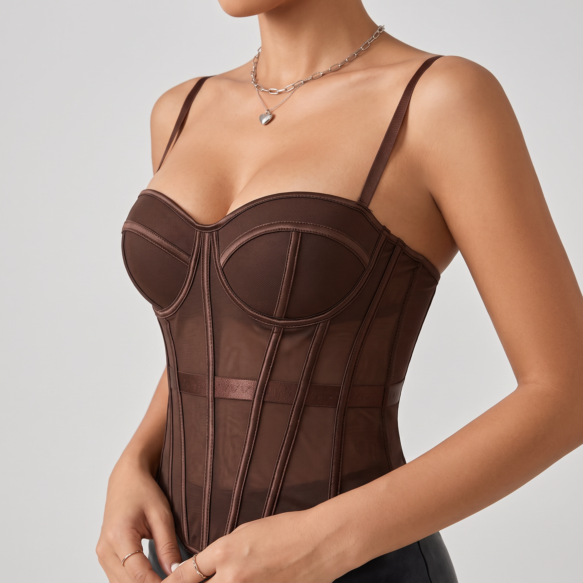Women's Mesh Corset Crop Top – Bustier Going Out Top