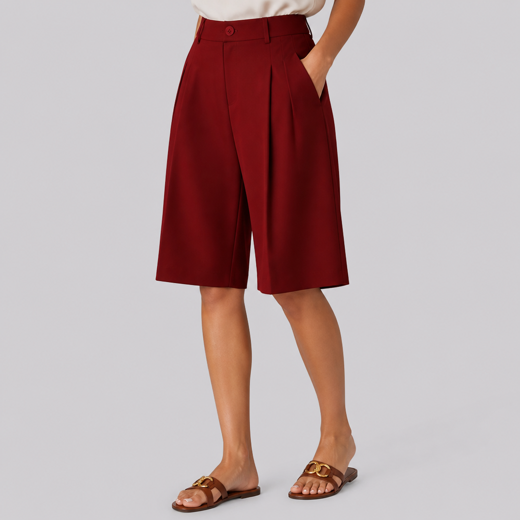 Women's Navy Blue Bermuda Shorts – Tailored Shorts Women