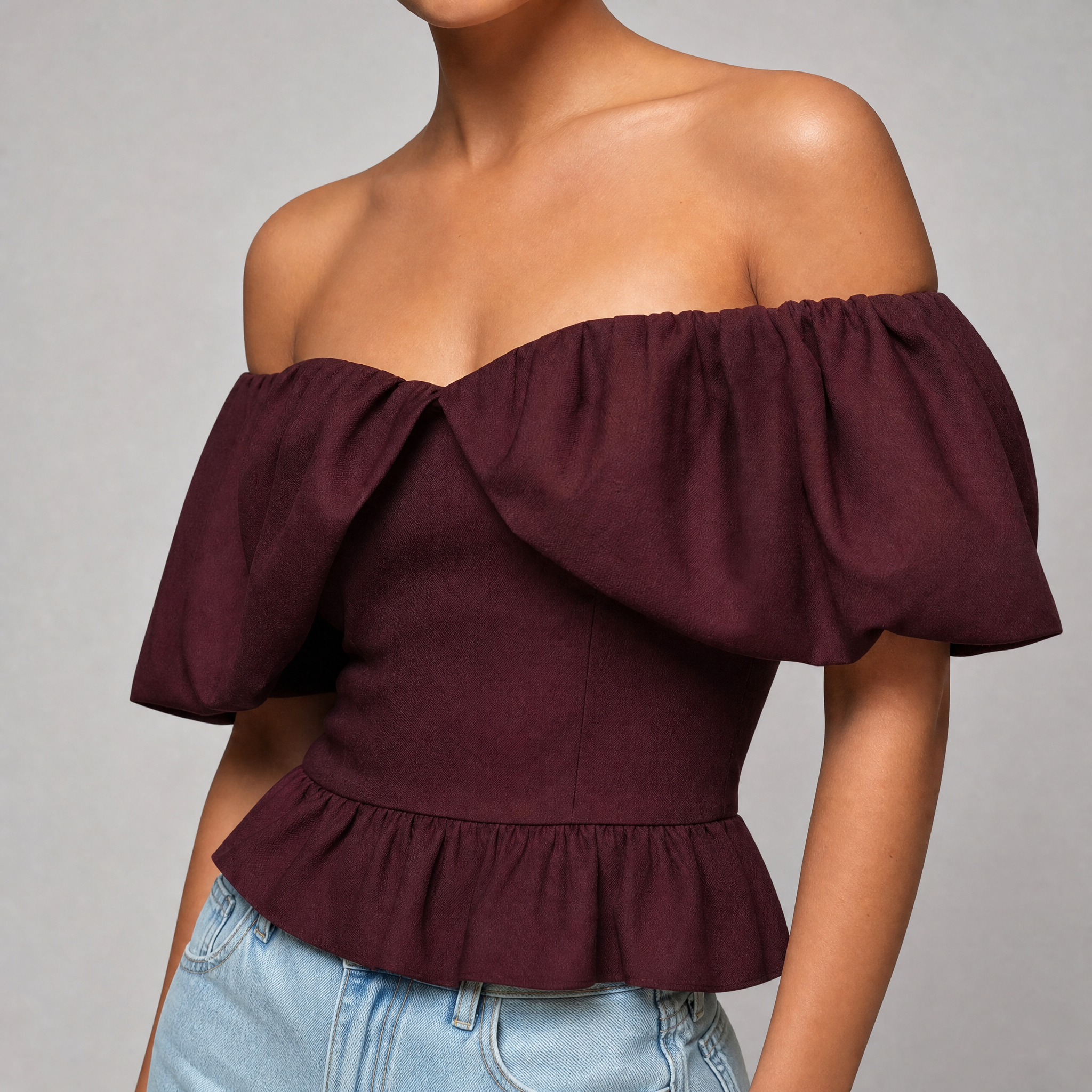 Women's Off-The-Shoulder Peplum Top | Summer Going Out Blouse