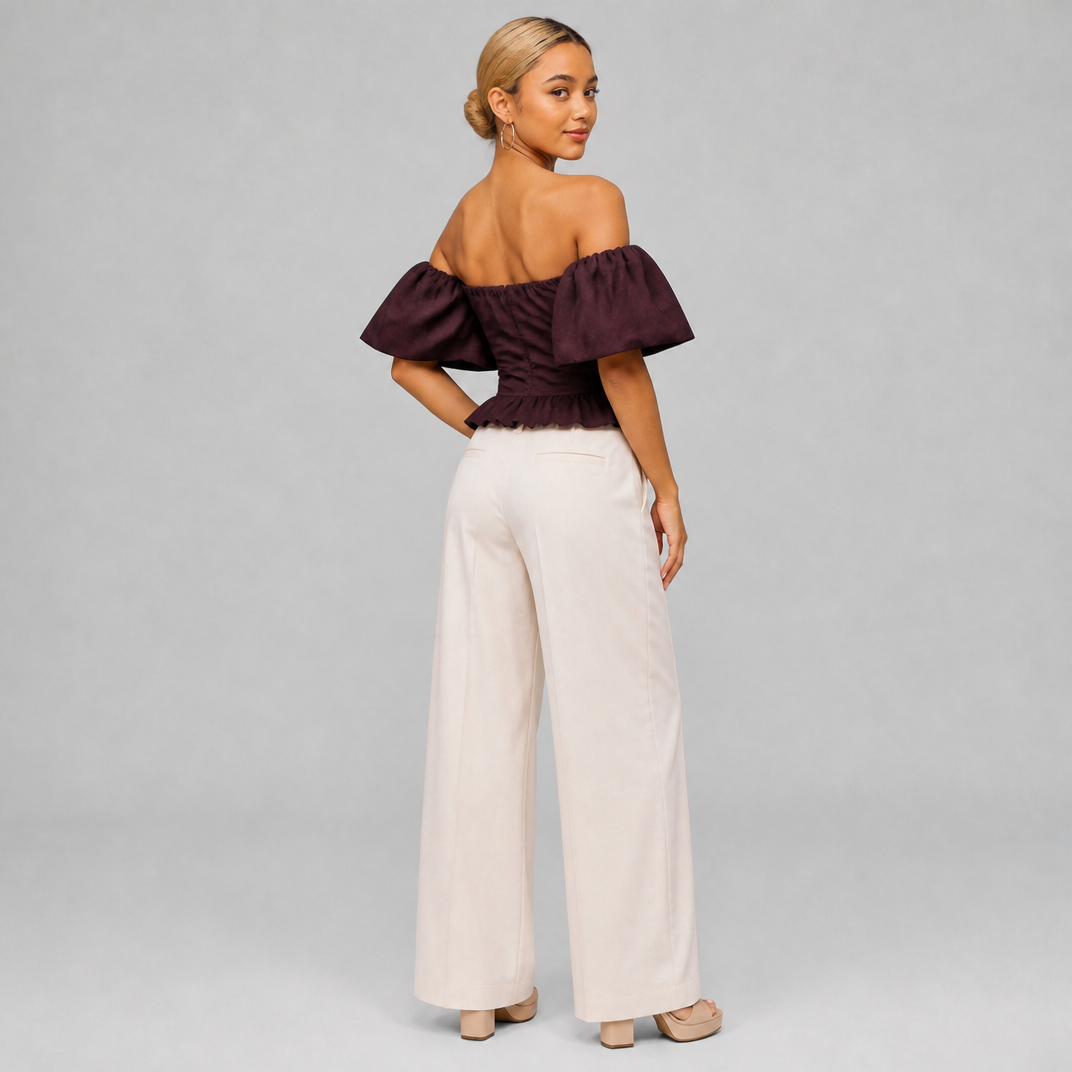 Women's Off-The-Shoulder Peplum Top | Summer Going Out Blouse