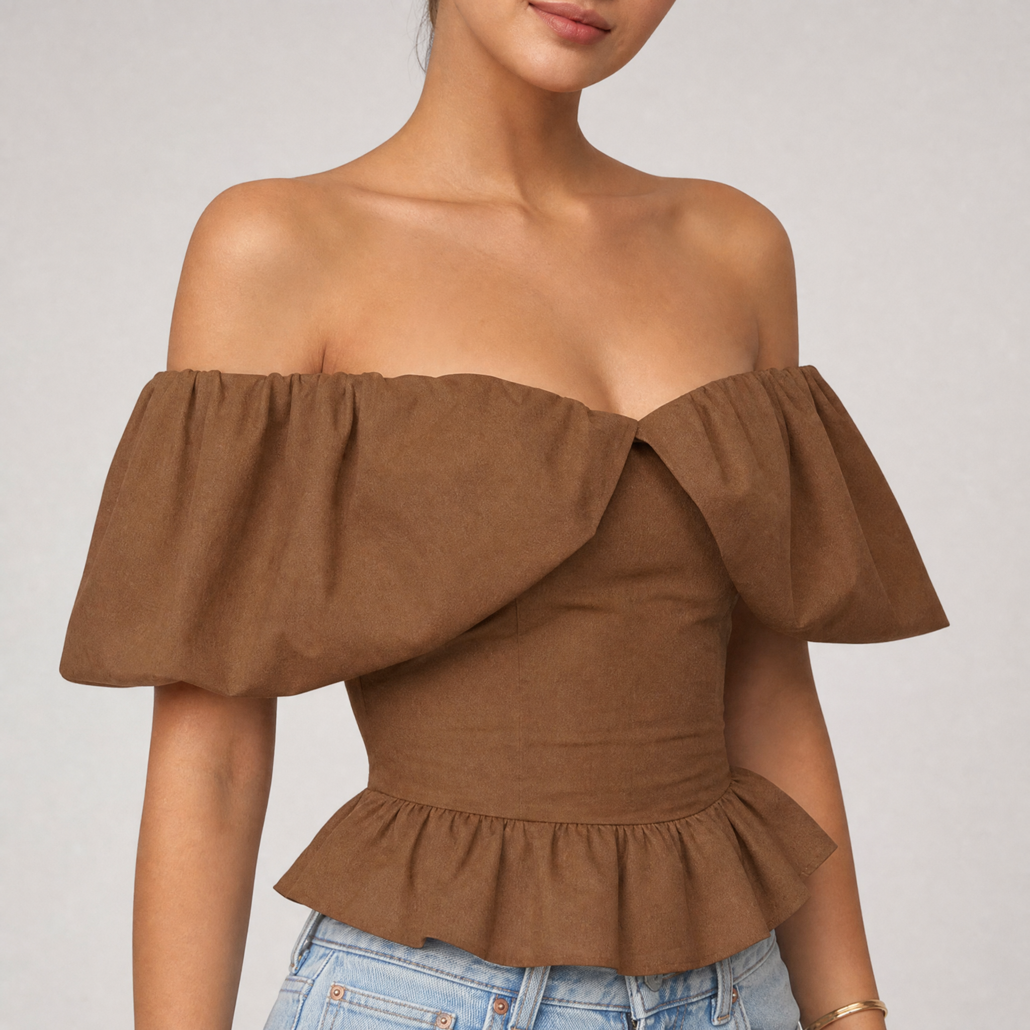Women's Off-The-Shoulder Peplum Top | Summer Going Out Blouse