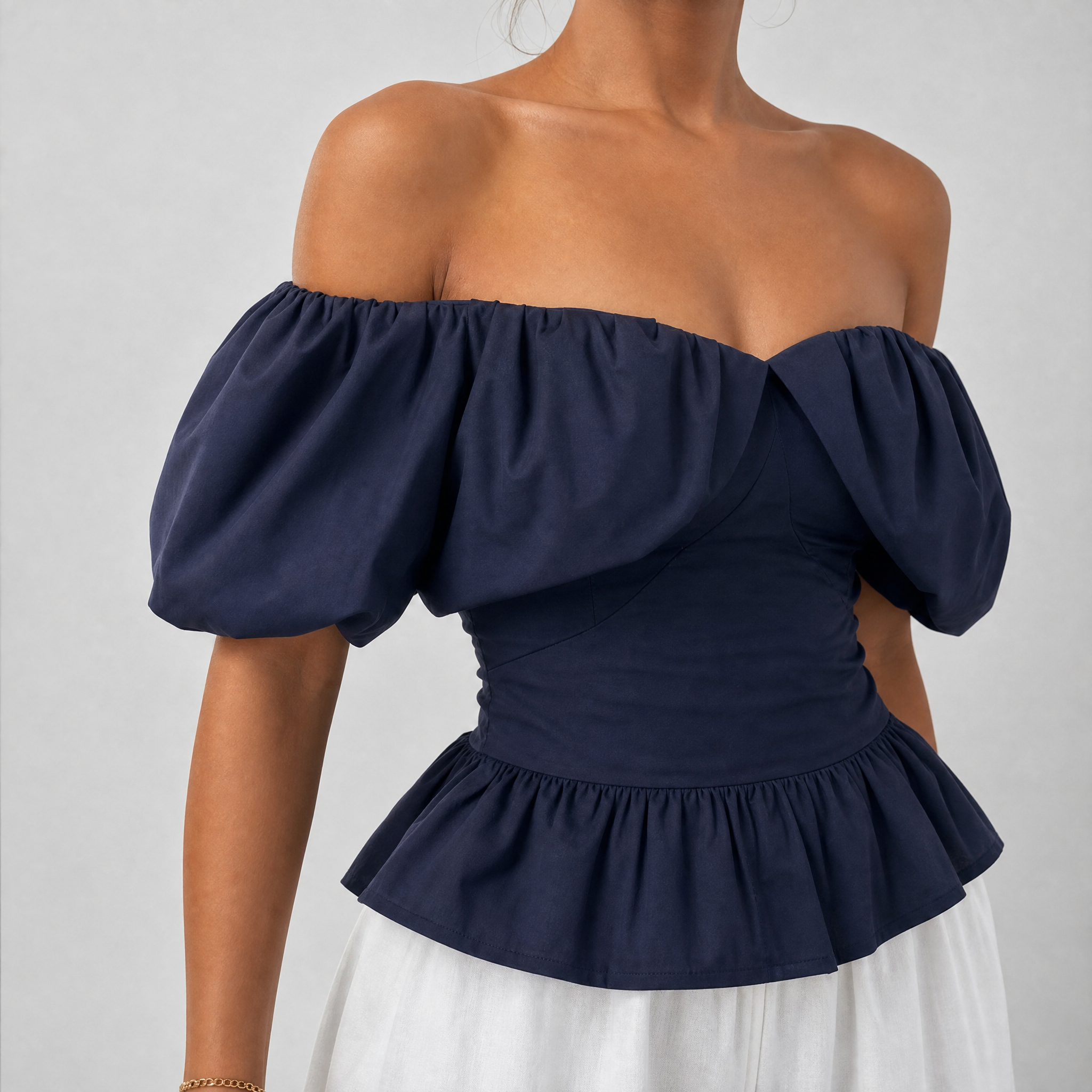 Women's Off-The-Shoulder Peplum Top | Summer Going Out Blouse