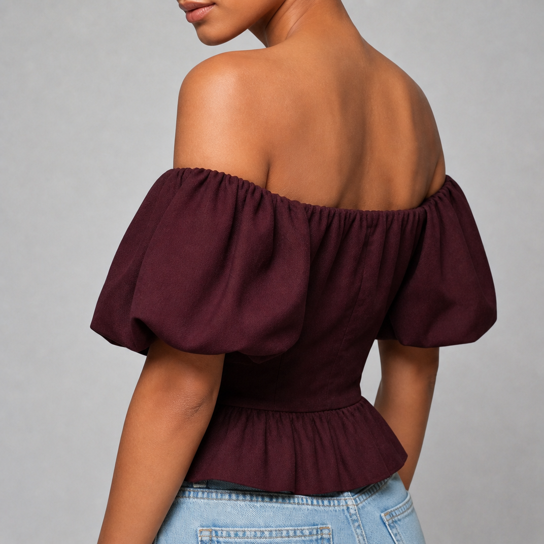 Women's Off-The-Shoulder Peplum Top | Summer Going Out Blouse