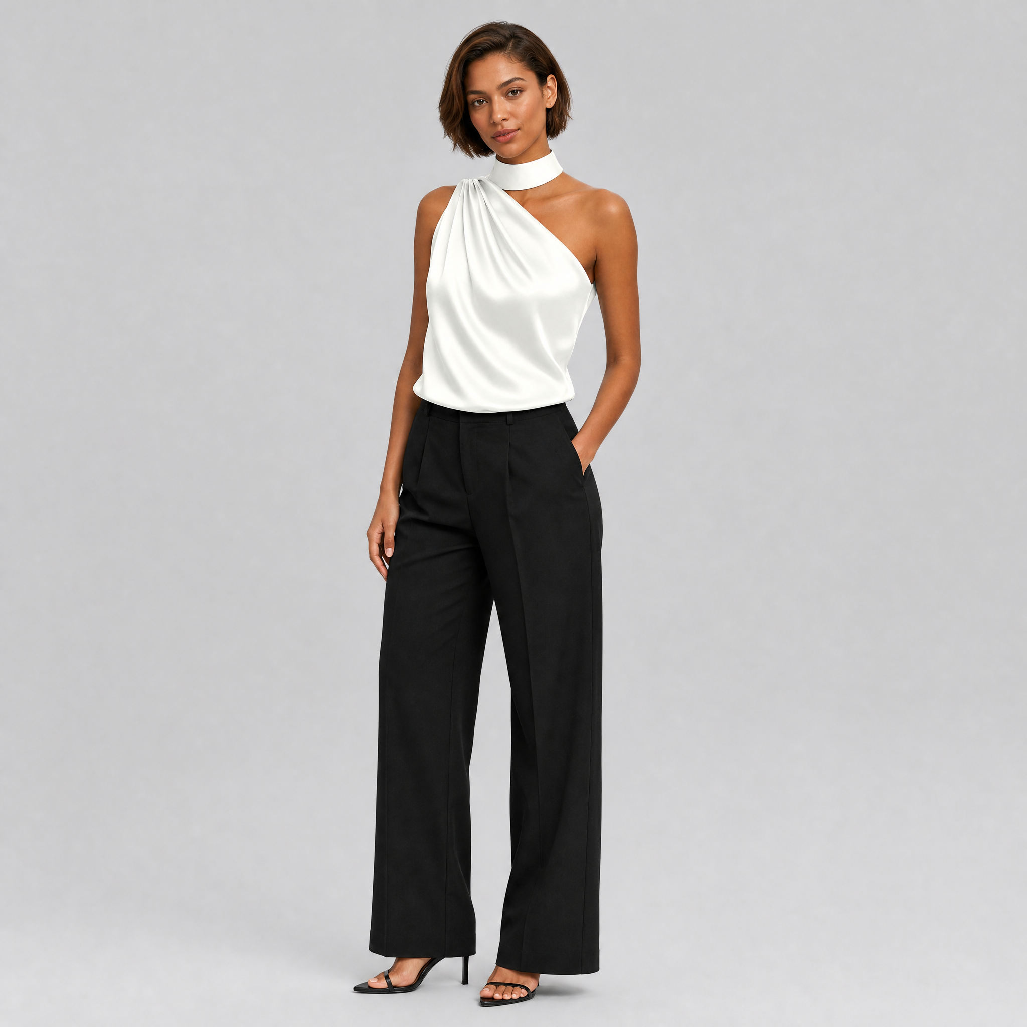 Women's One Shoulder Satin Top – Party Going Out