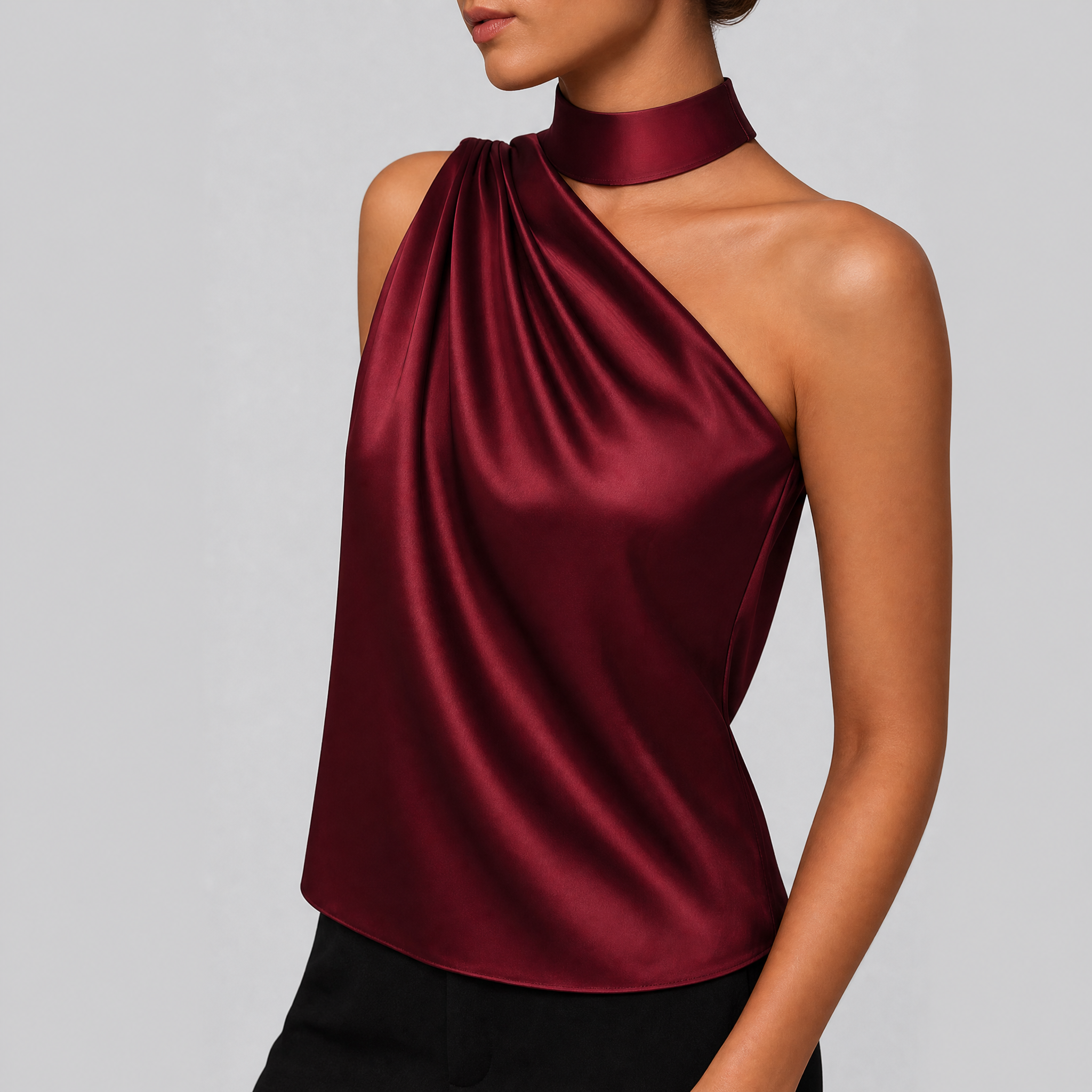Women's One Shoulder Satin Top – Party Going Out