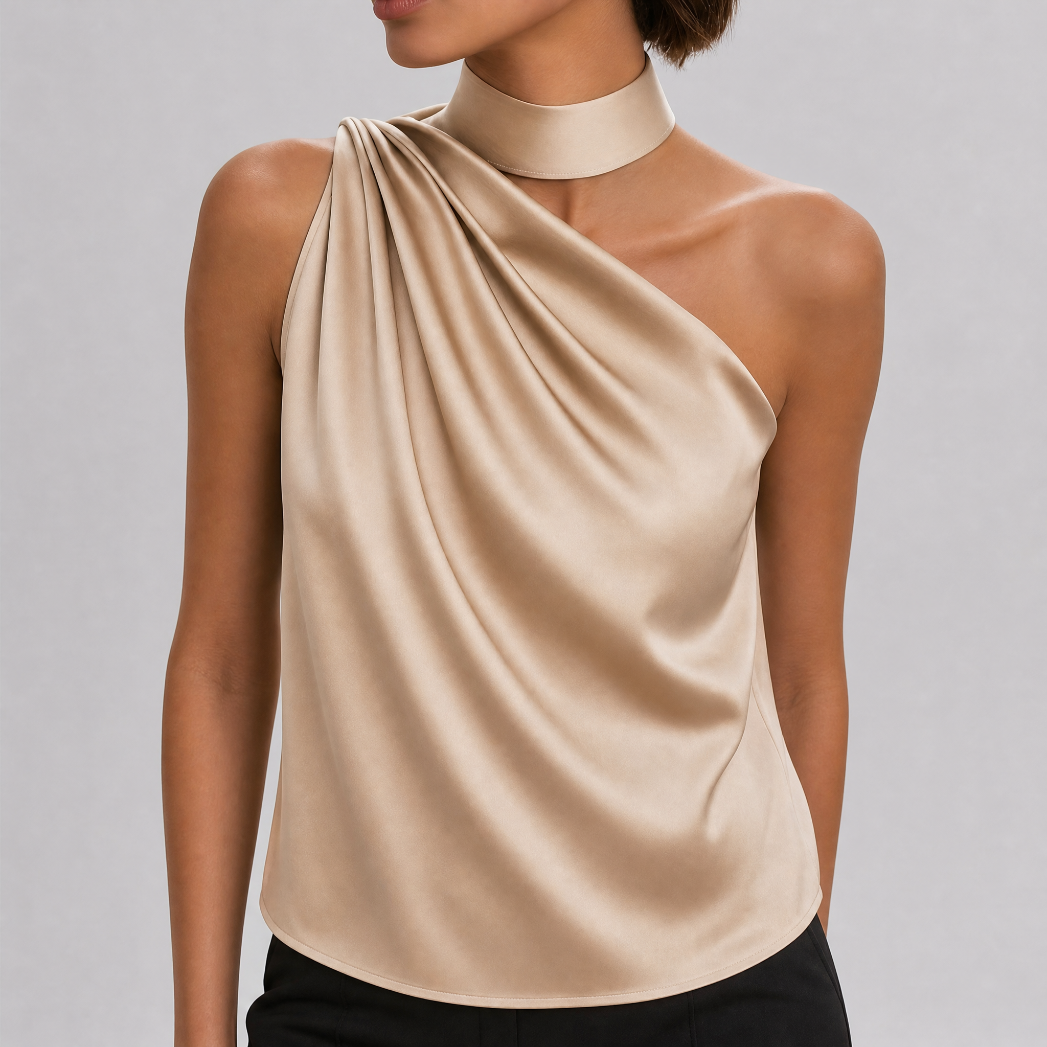 Women's One Shoulder Satin Top – Party Going Out