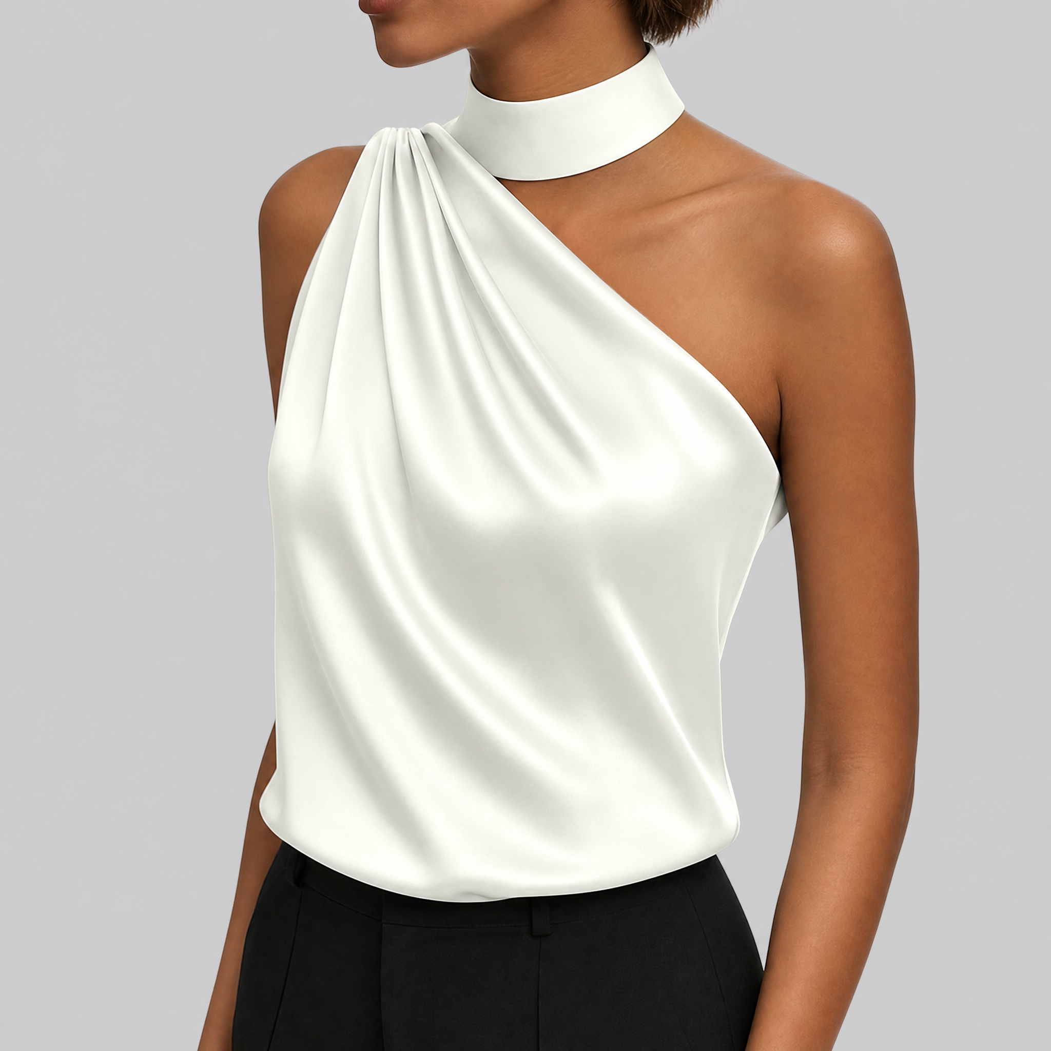 Women's One Shoulder Satin Top – Party Going Out