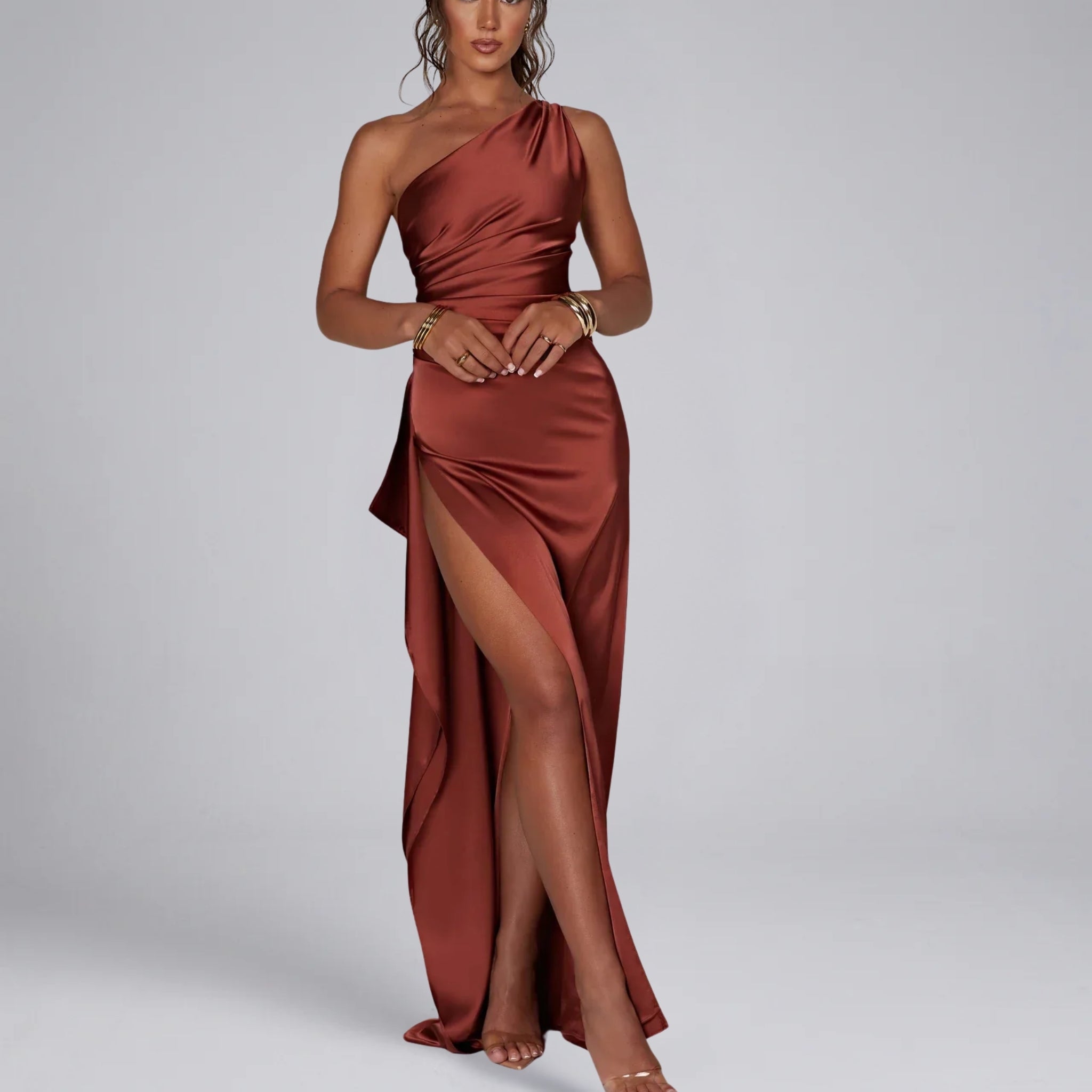 Women’s One-Shoulder Slit Prom Dress