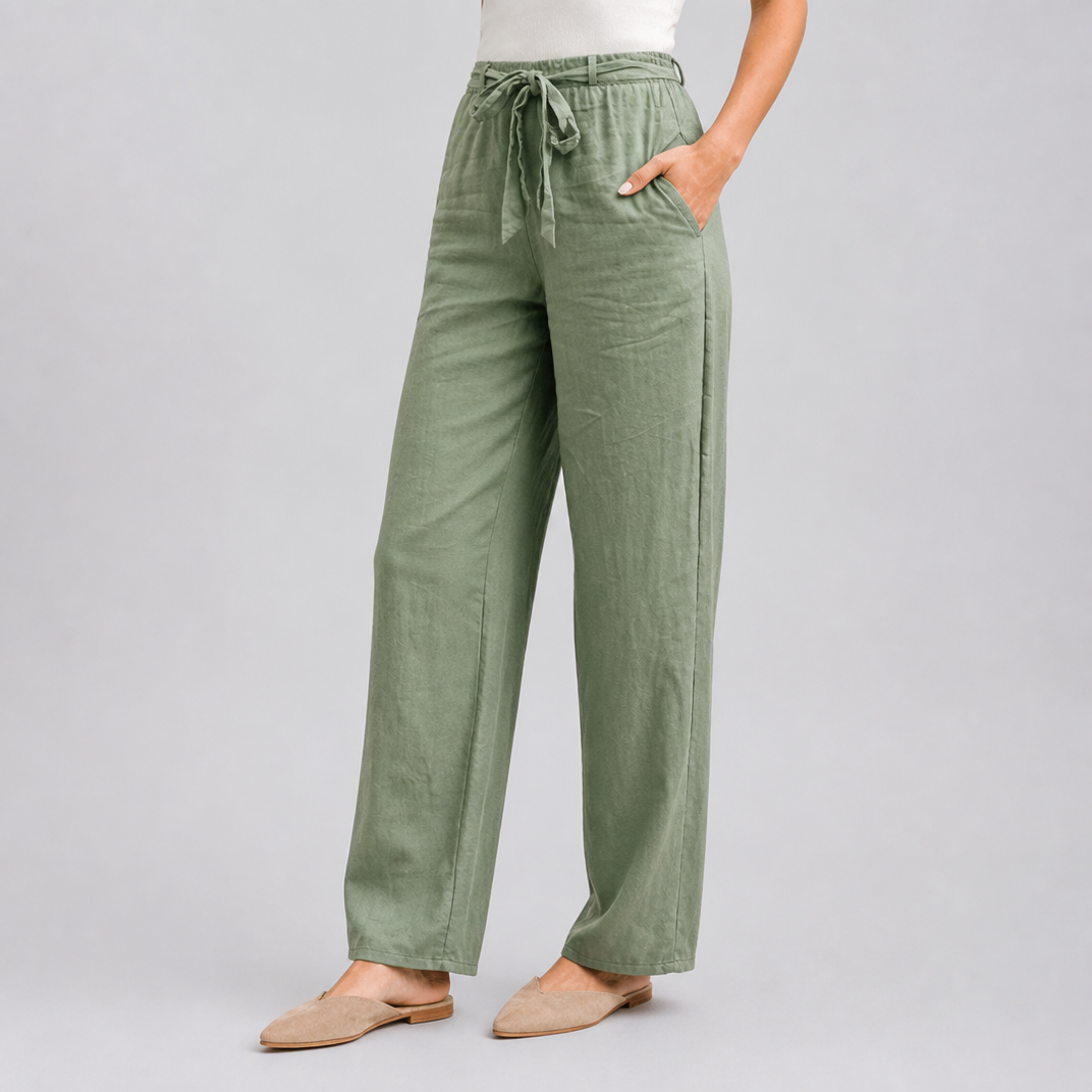 Women’s Paperbag Drawstring Linen Trousers