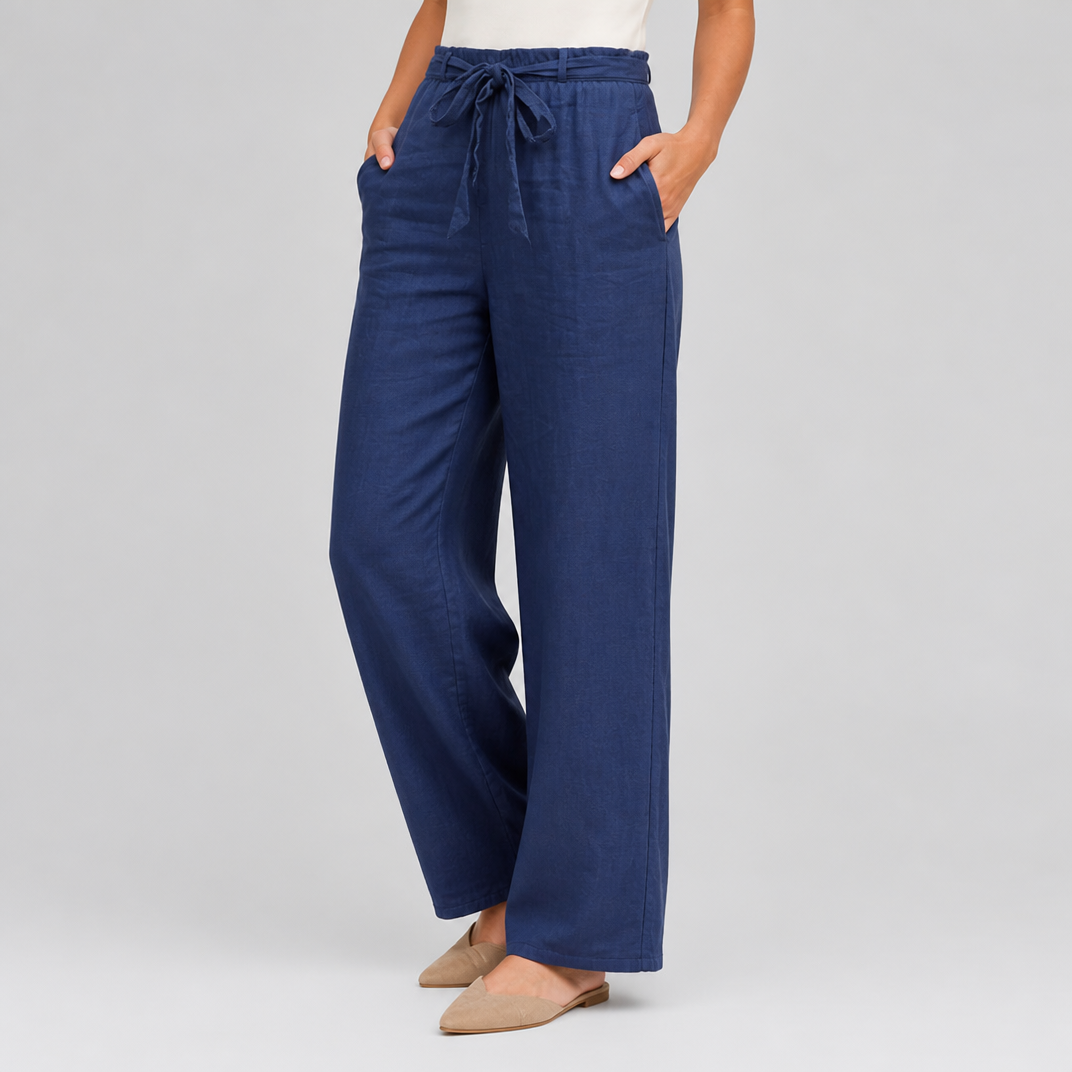 Women’s Paperbag Drawstring Linen Trousers