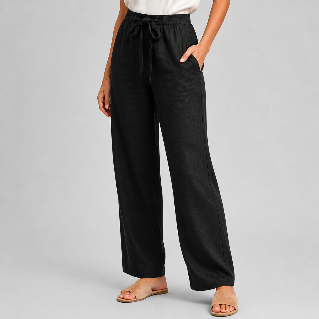 Women’s Paperbag Drawstring Linen Trousers