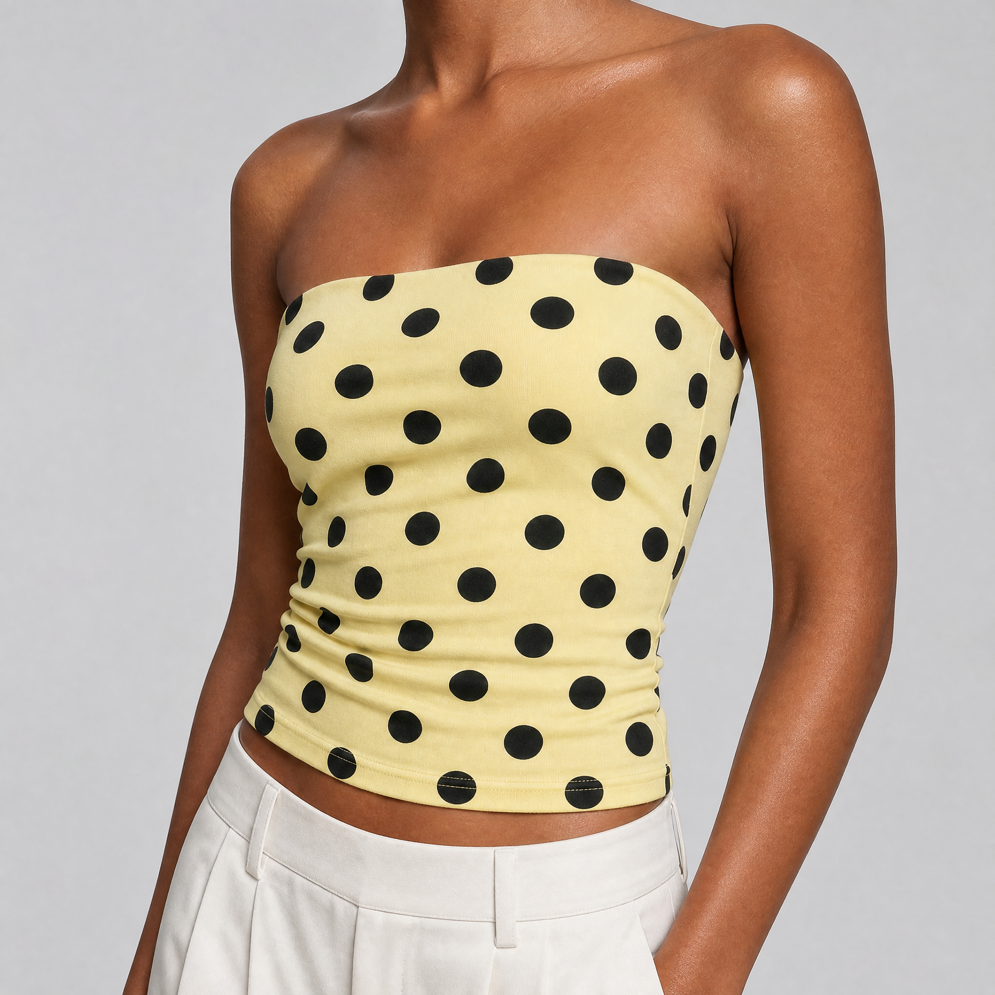 Women's Polka Dot Bandeau Top – Crop Summer Top