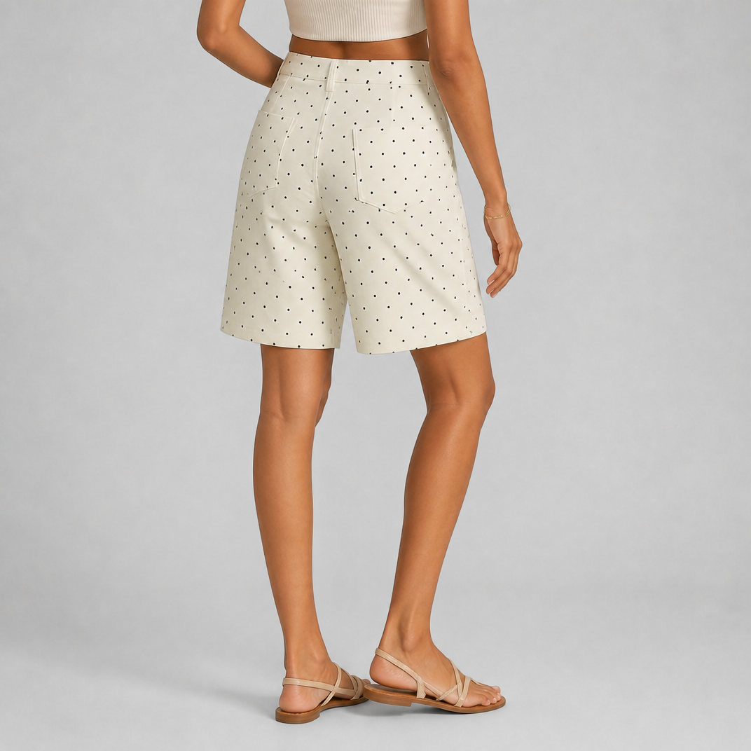 Women's Polka Dot Bermuda Shorts – High Waisted Women's Shorts