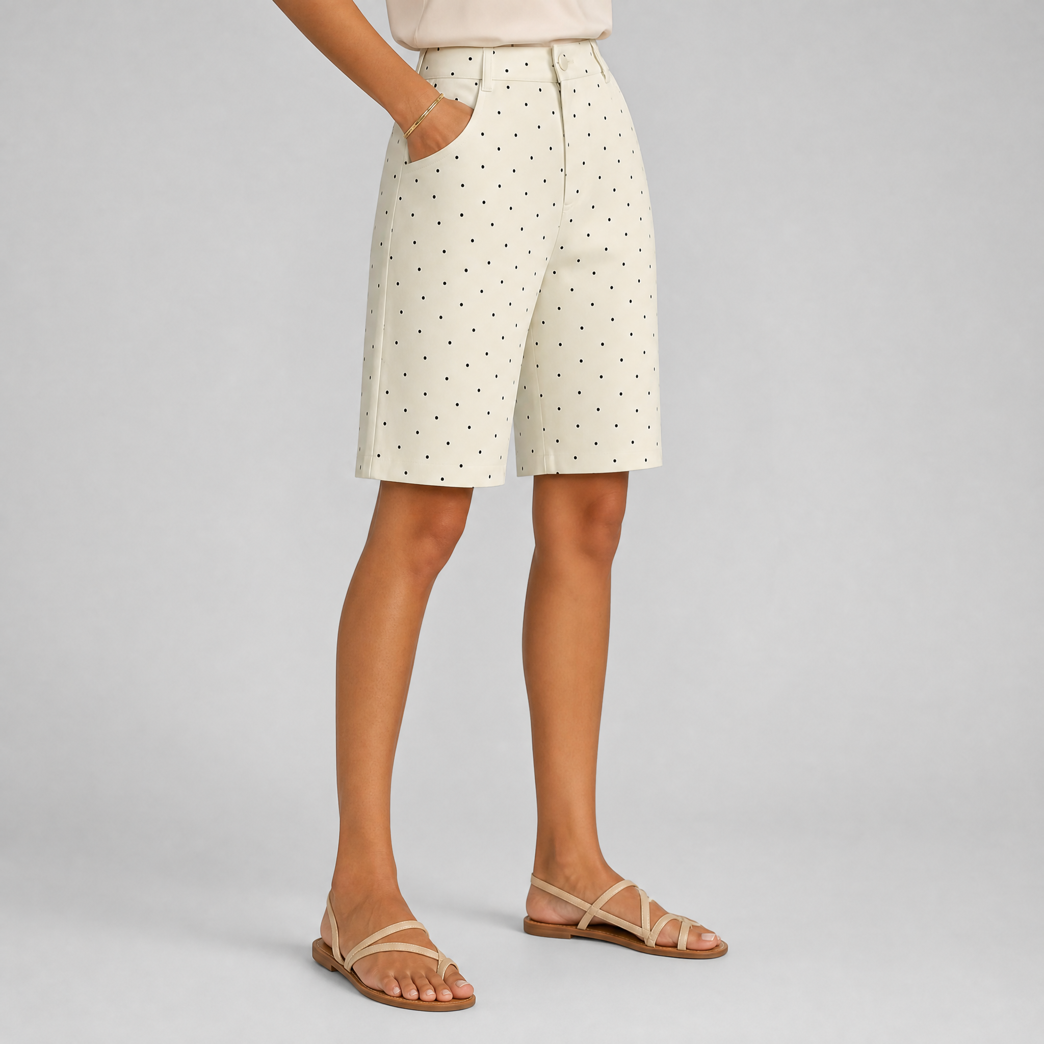 Women's Polka Dot Bermuda Shorts – High Waisted Women's Shorts