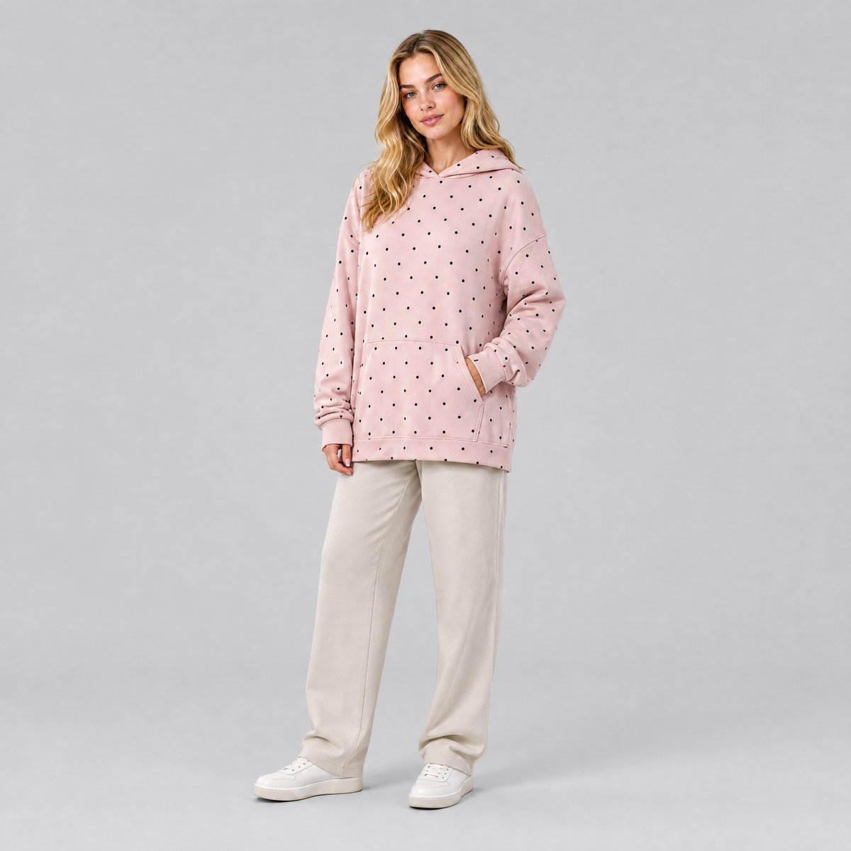 Women's Polka Dot Oversized Hoodie